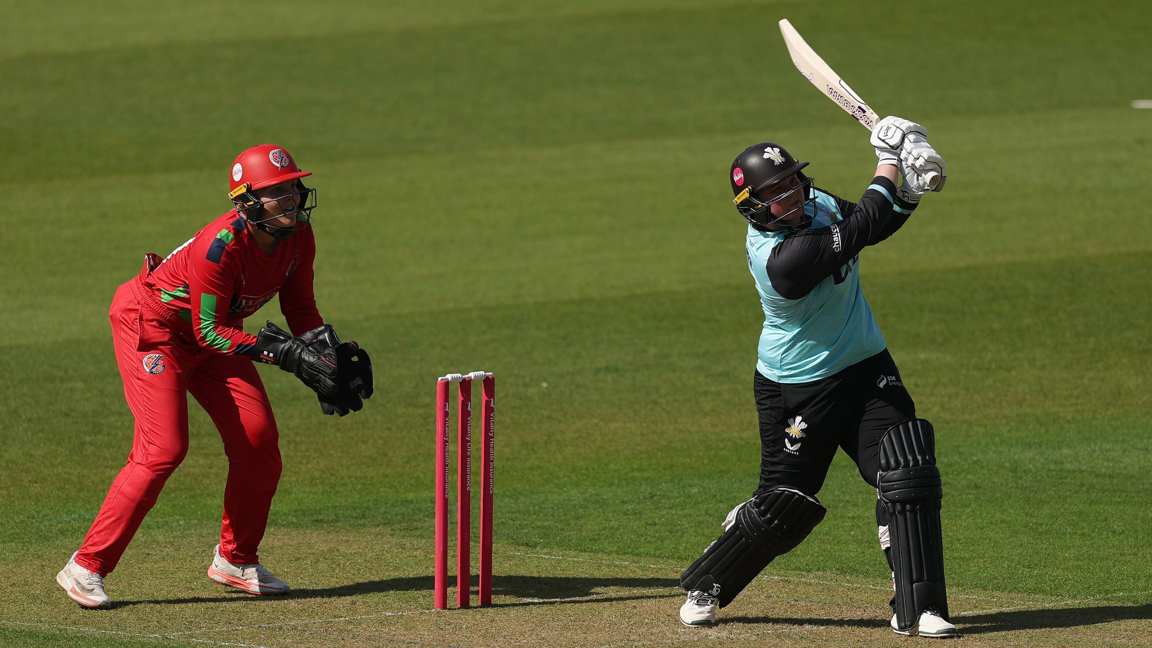 Bryony Smith bats for Surrey against Lancashire Thunder