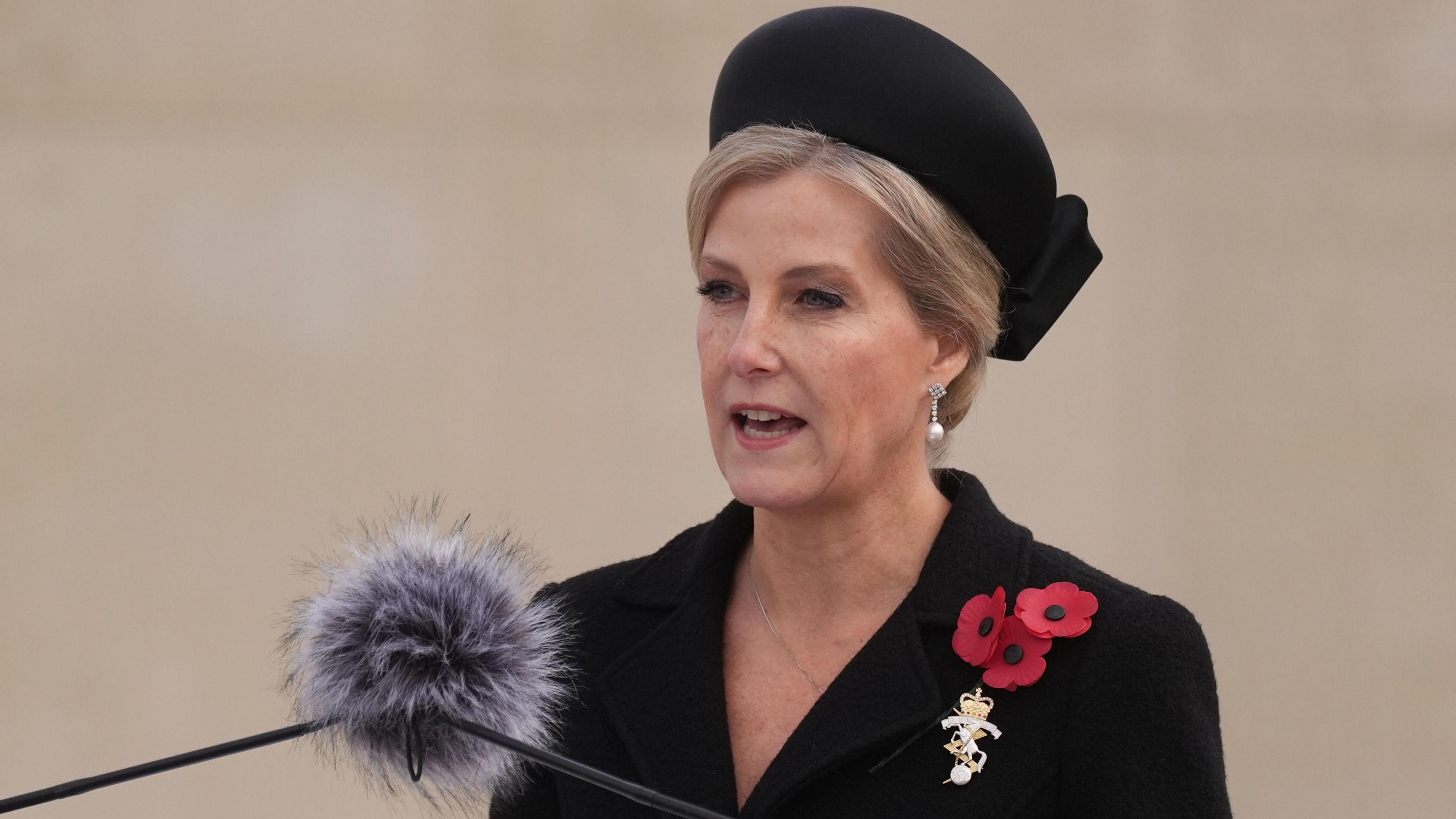 Sophie, Duchess of Edinburgh during the Remembrance service at National Memorial Arboretum, Alrewas, Staffordshire to mark Armistice Day. 