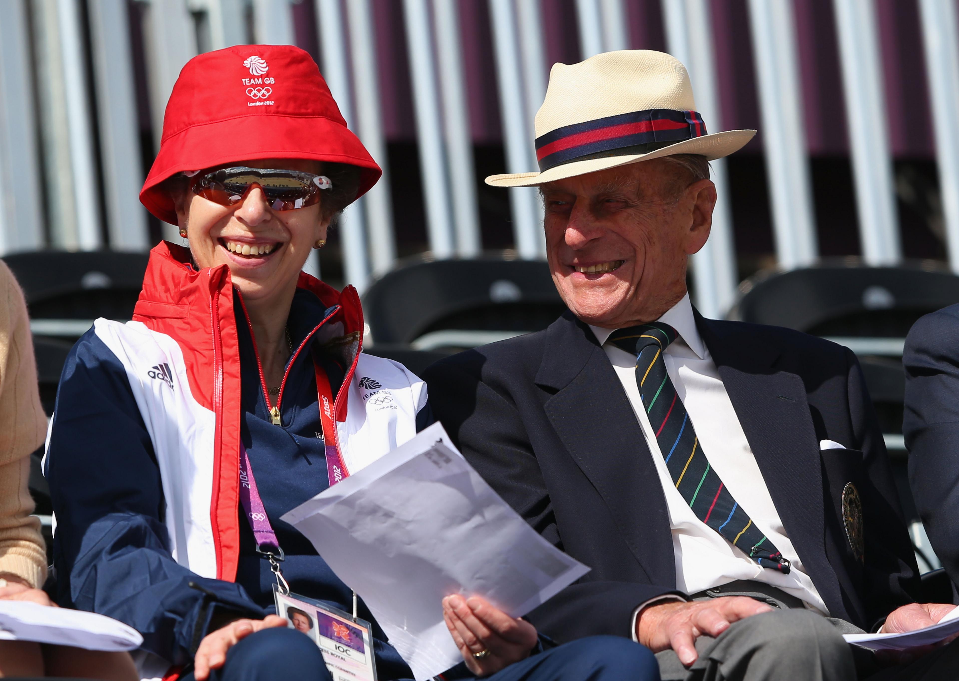 Princess Anne and the Duke of Edinburgh at the London 2012 Olympic Games