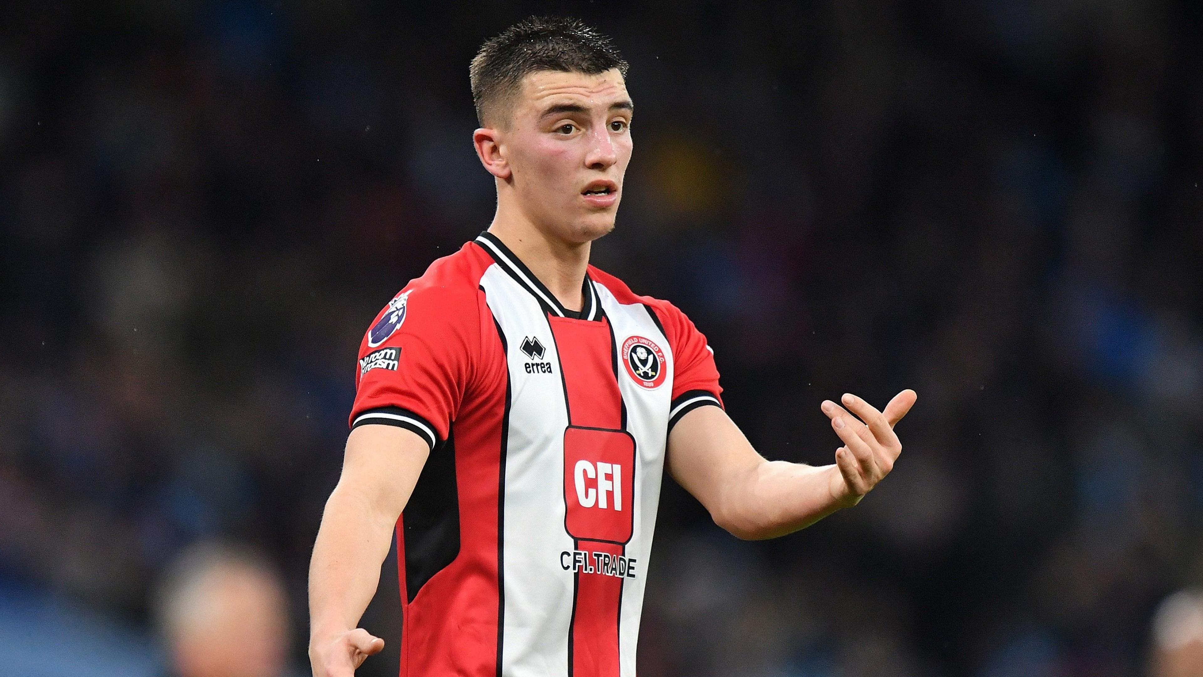 Luke Thomas in action for Sheffield United