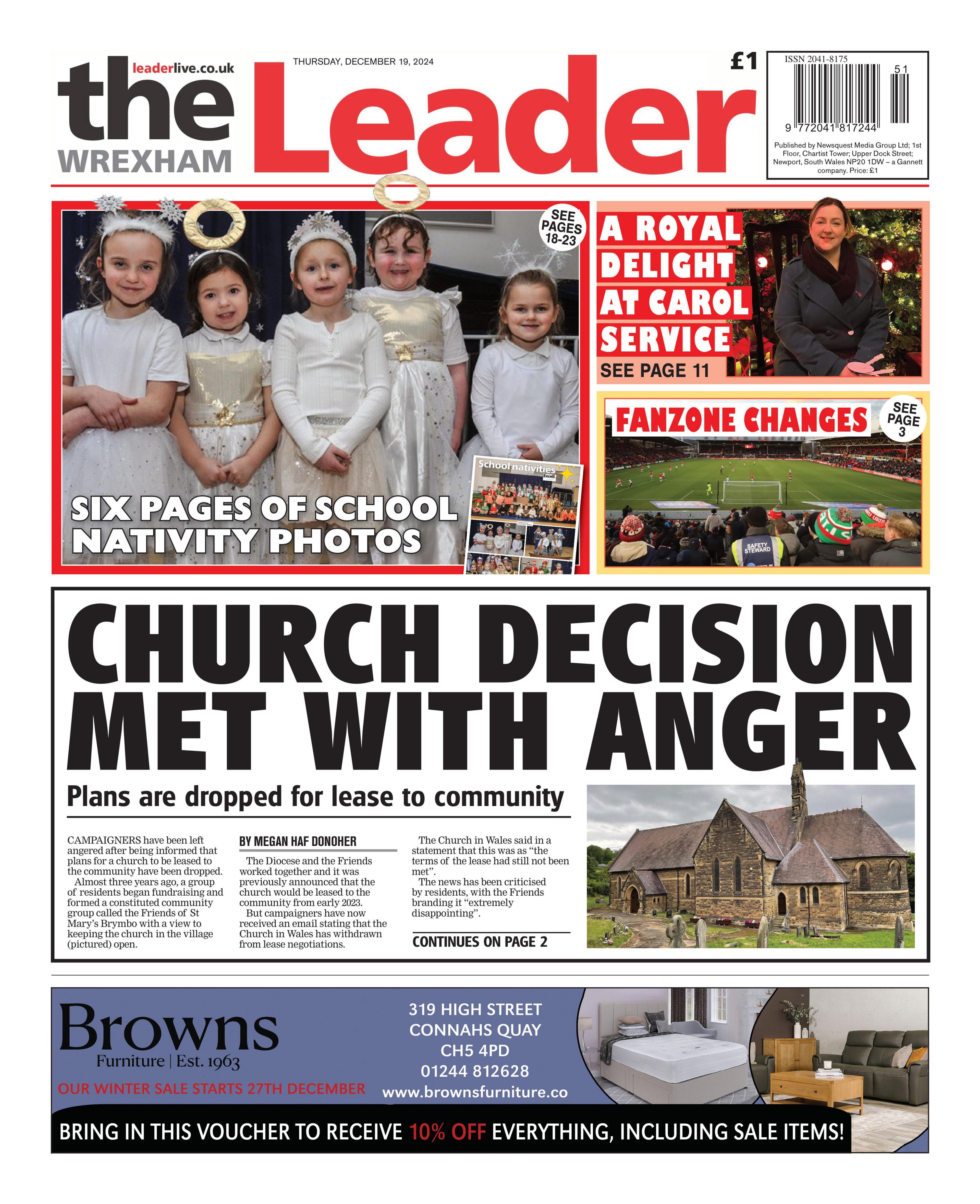 Wrexham Leader front page 