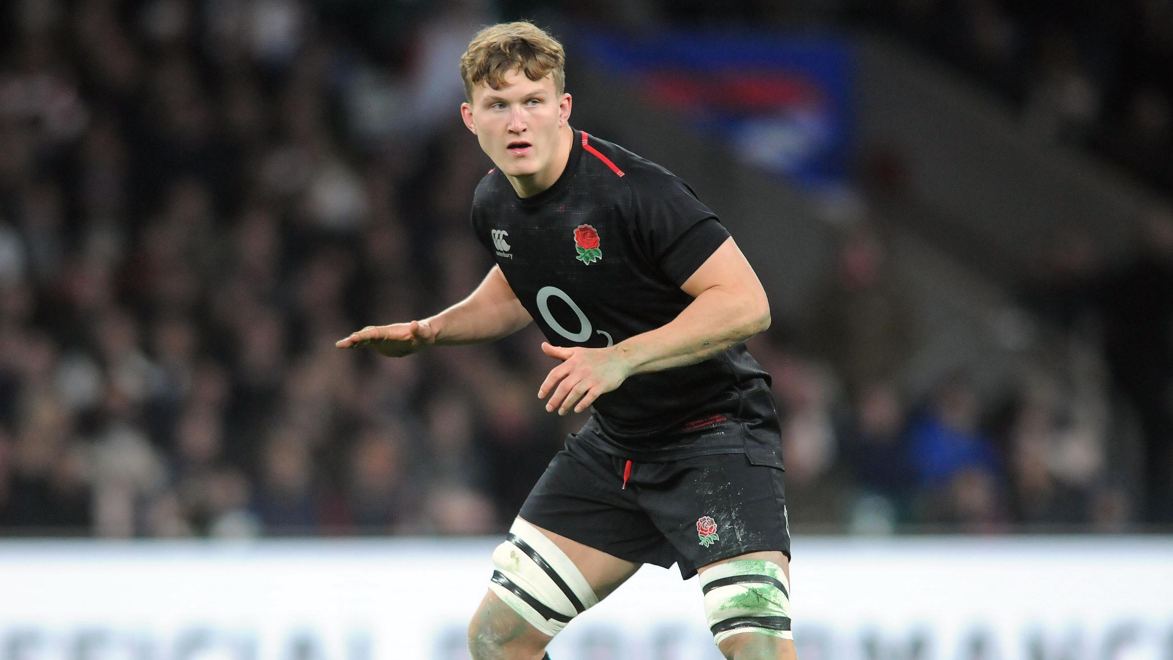 Ted Hill playing for England