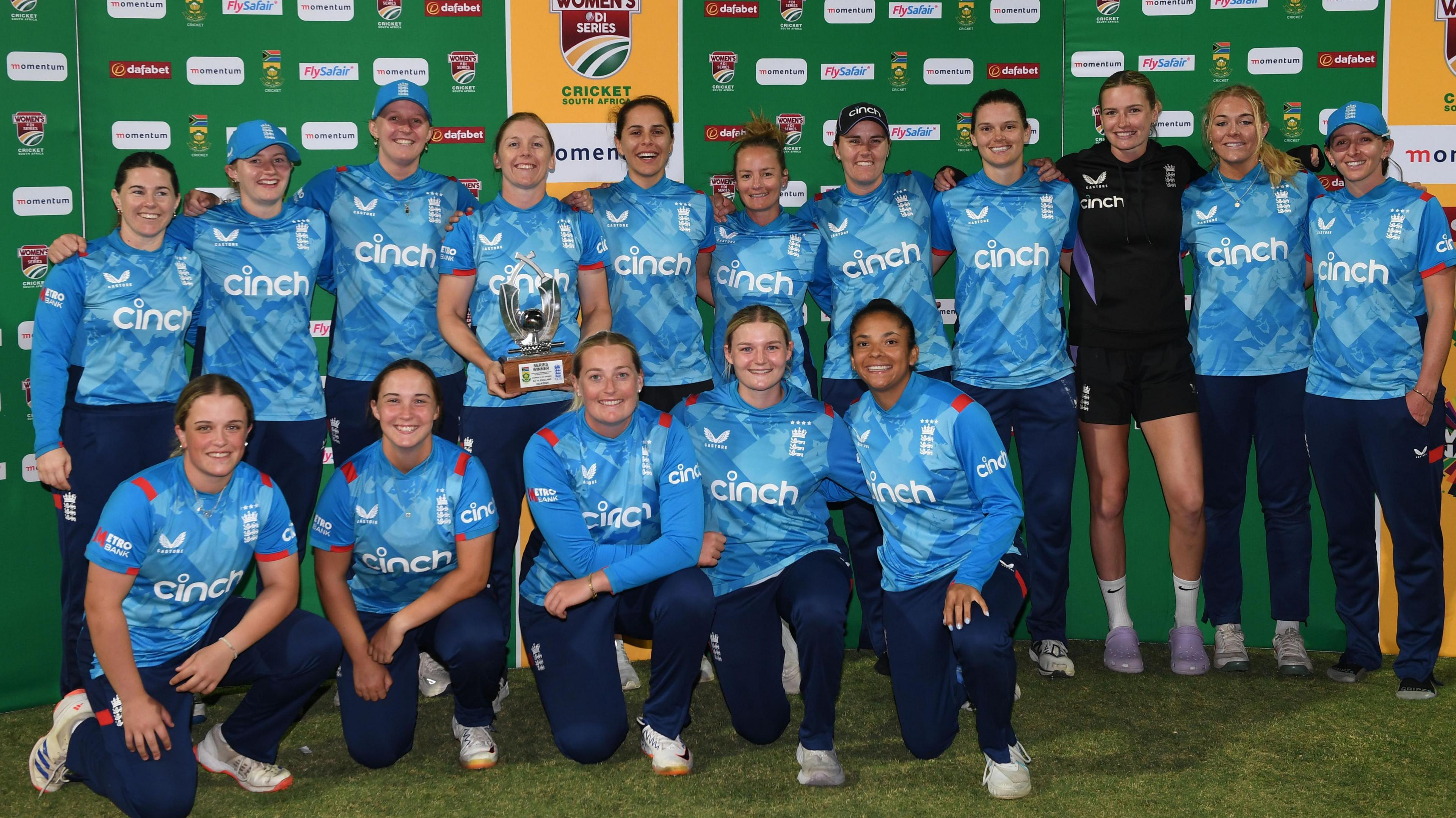 England with the ODI series trophy