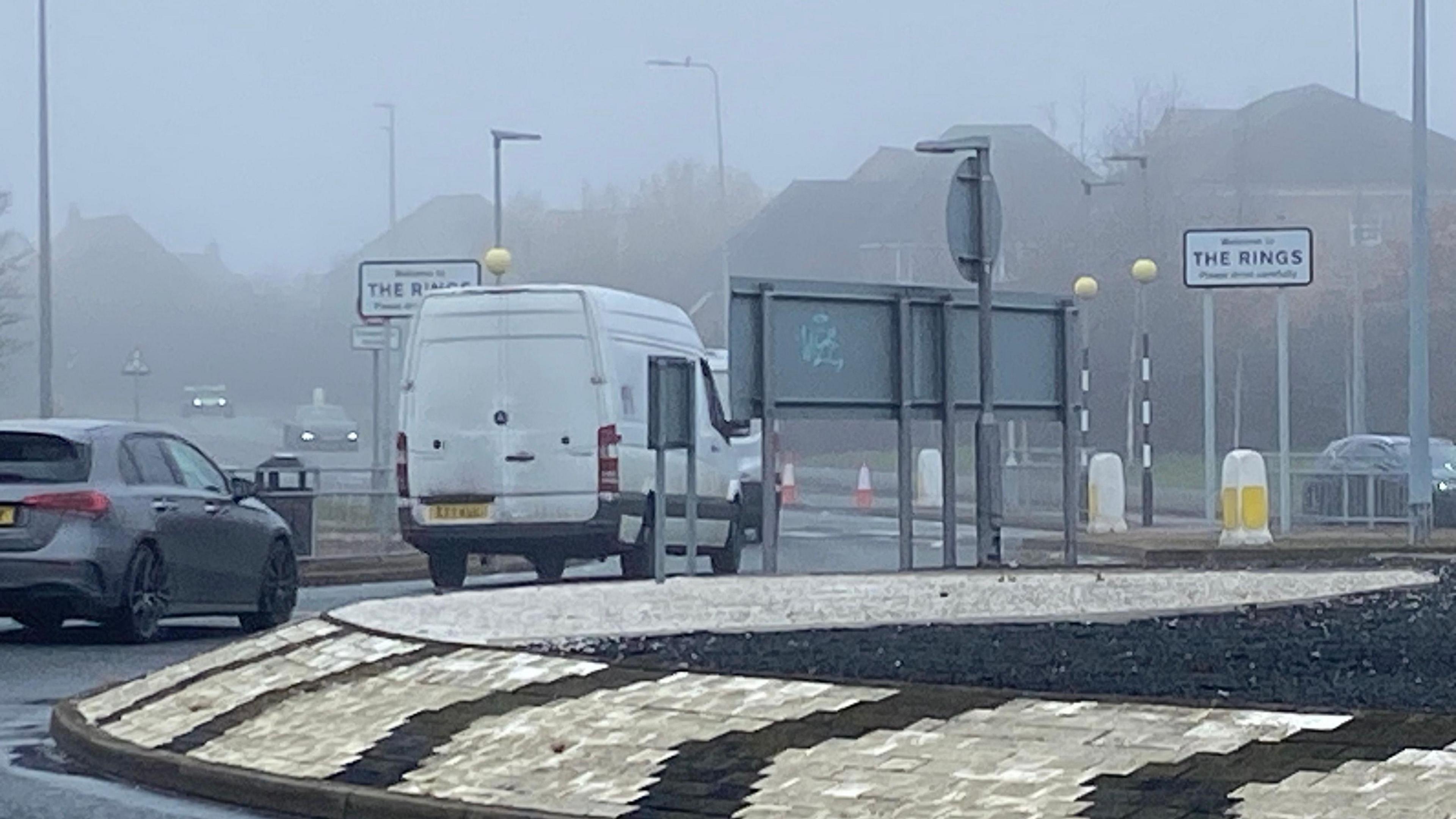 Traffic on the roundabout at The Rings