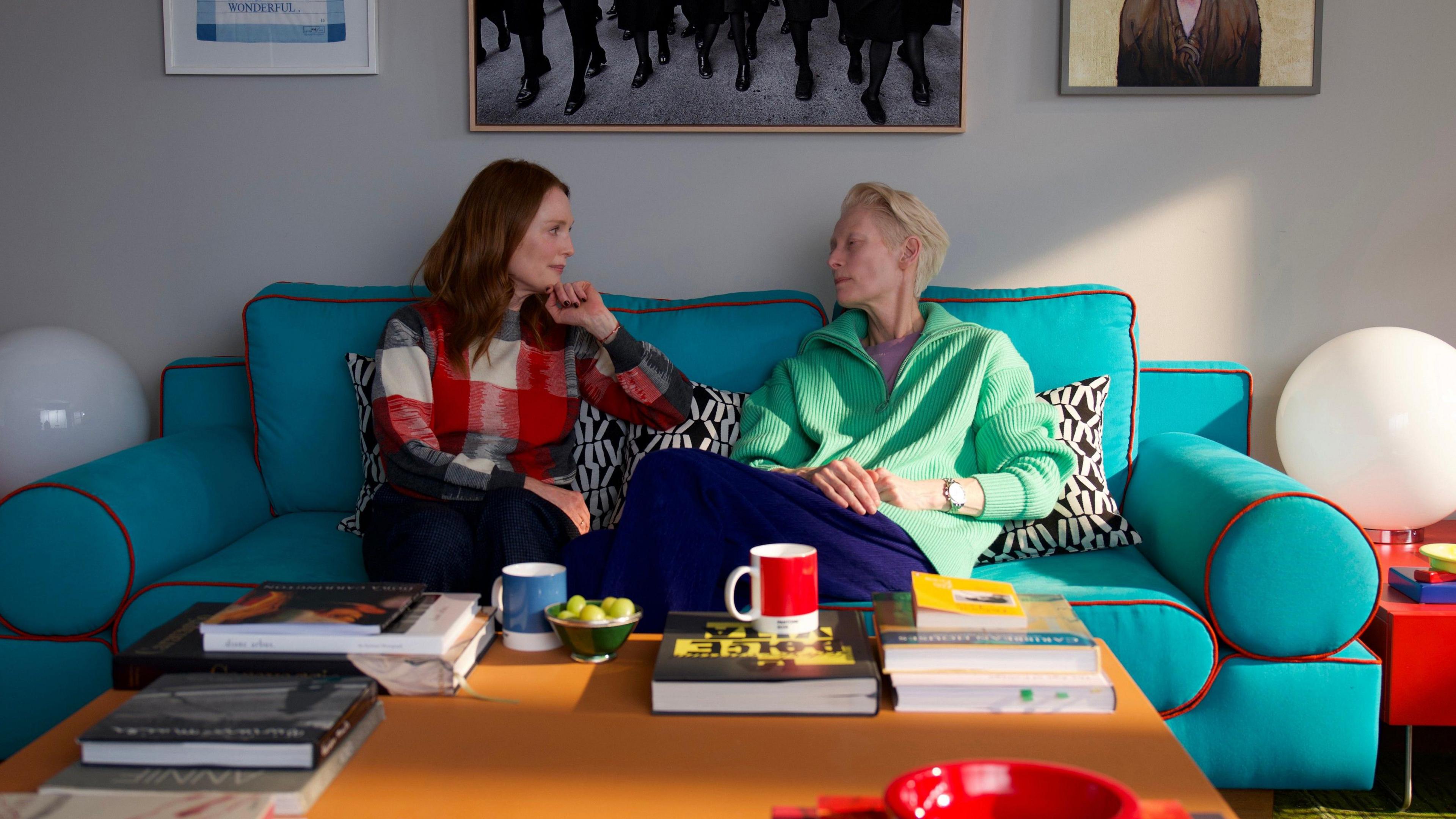 Julianne Moore and Tilda Swinton star in "The Room Next Door" which premiered during the 81st Venice International Film Festival on September 02, 2024 in Venice, Italy.