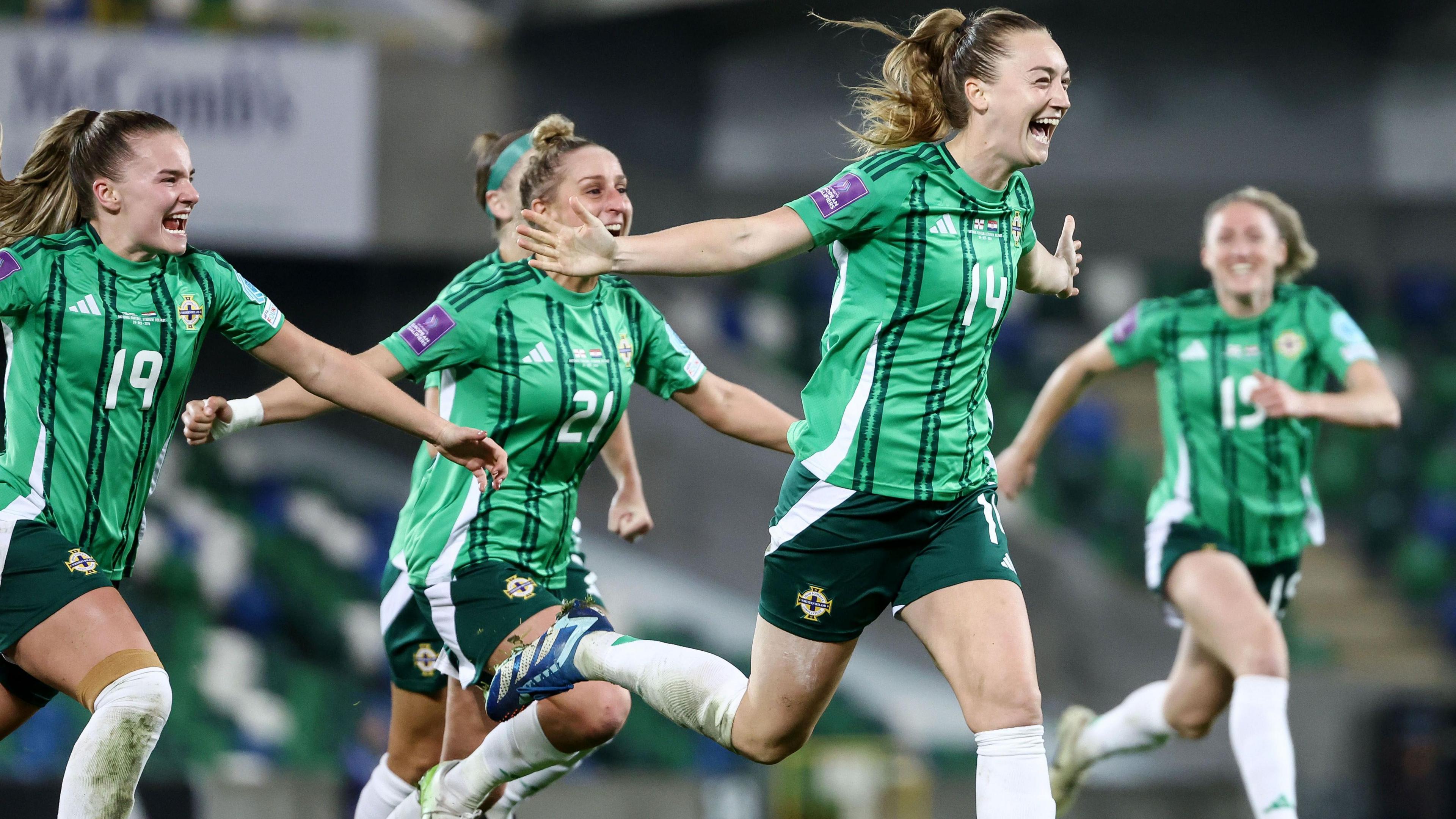 Lauren Wade celebrates against Croatia
