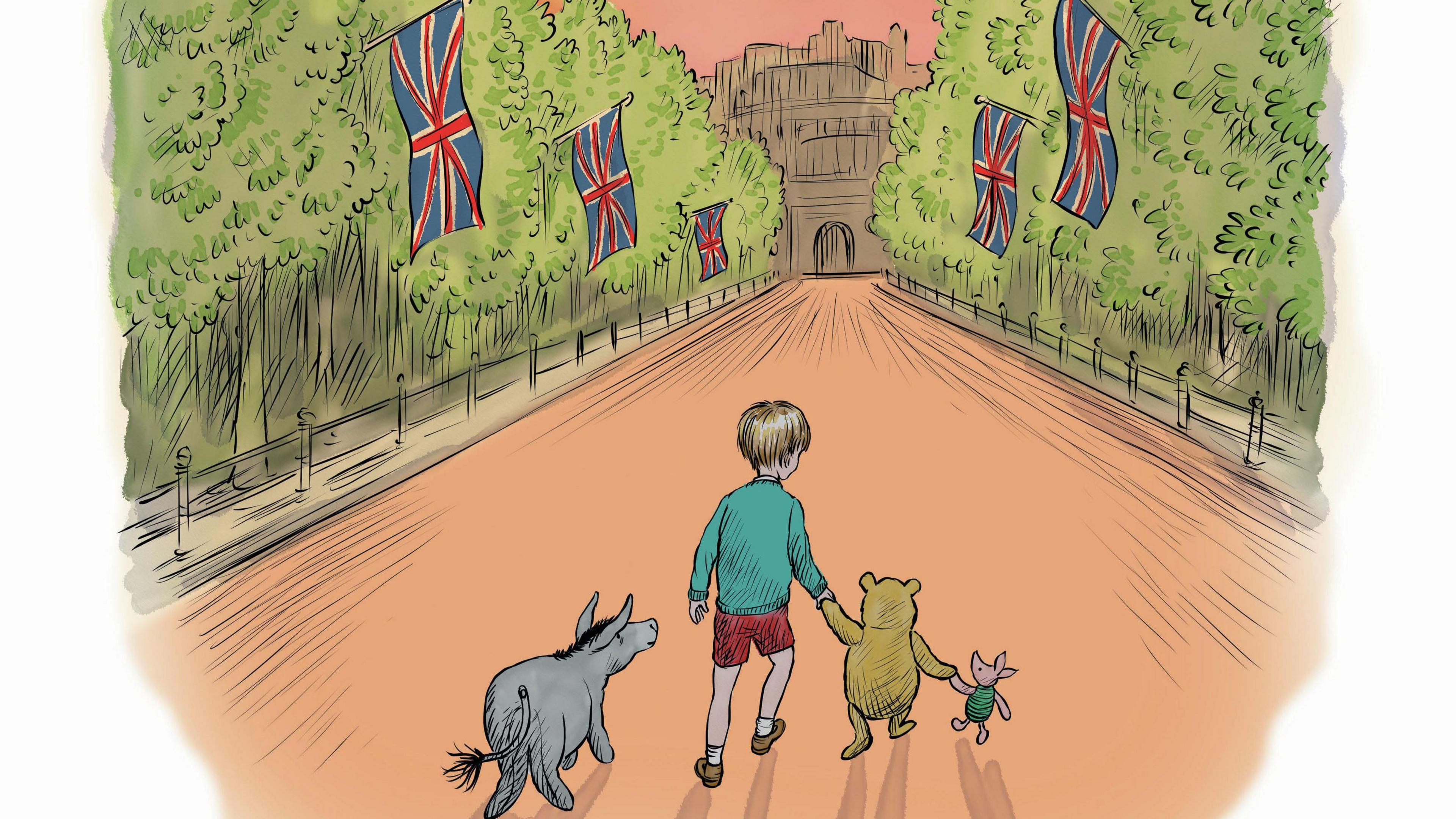 Winnie-the-Pooh and friends on the Mall.