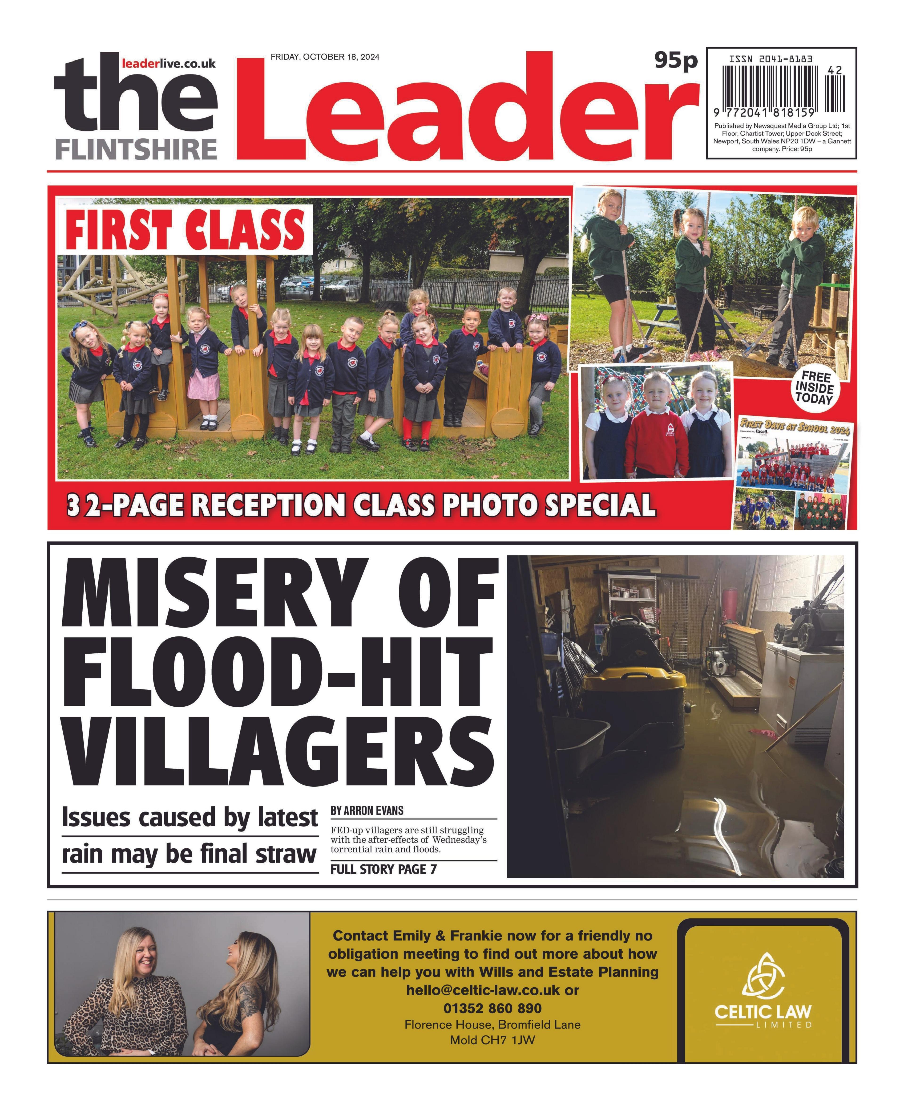 The front page of the Flintshire Leader