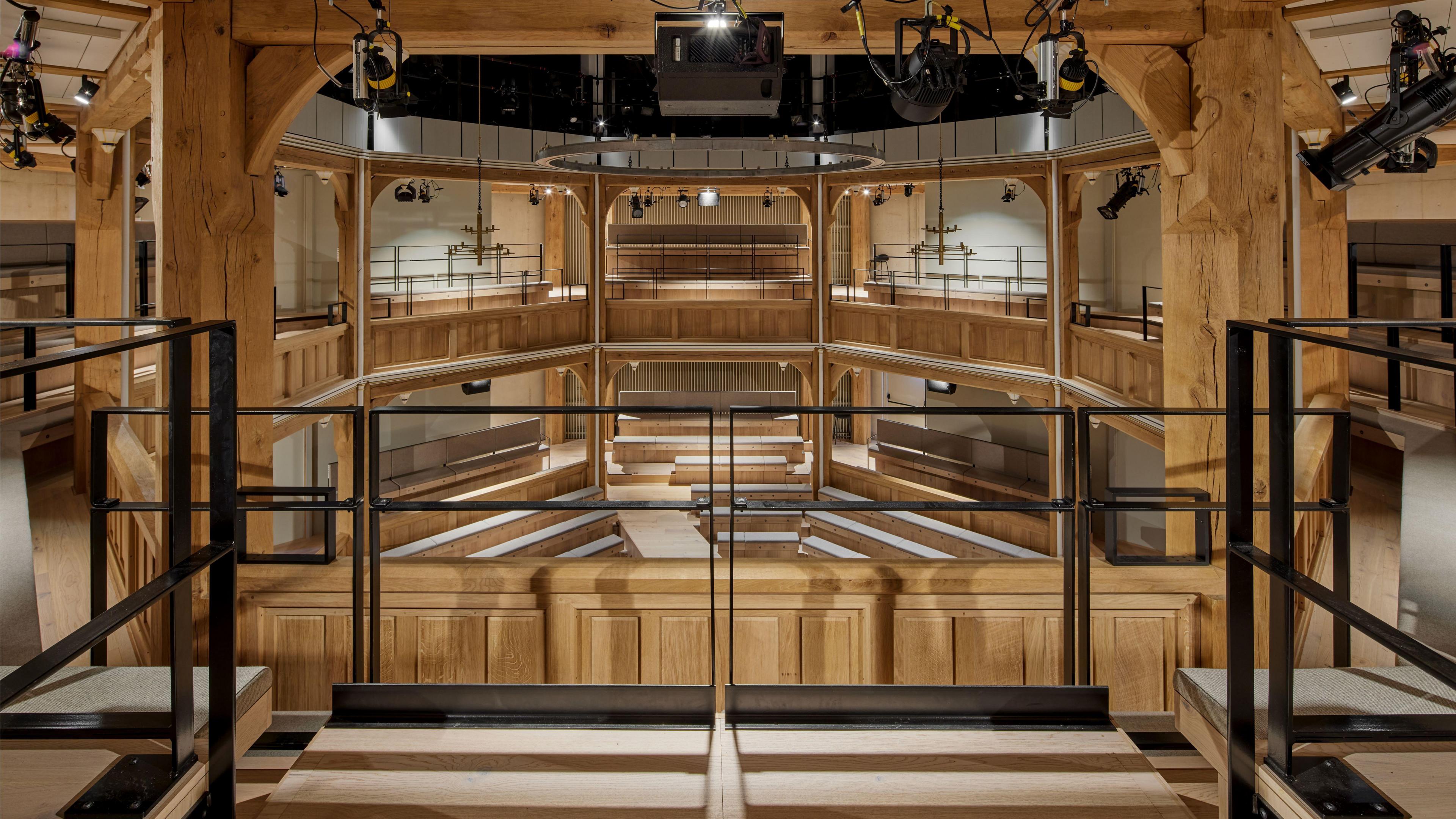 The inside of the theatre in the Shakespeare North Playhouse in Prescot, Merseyside