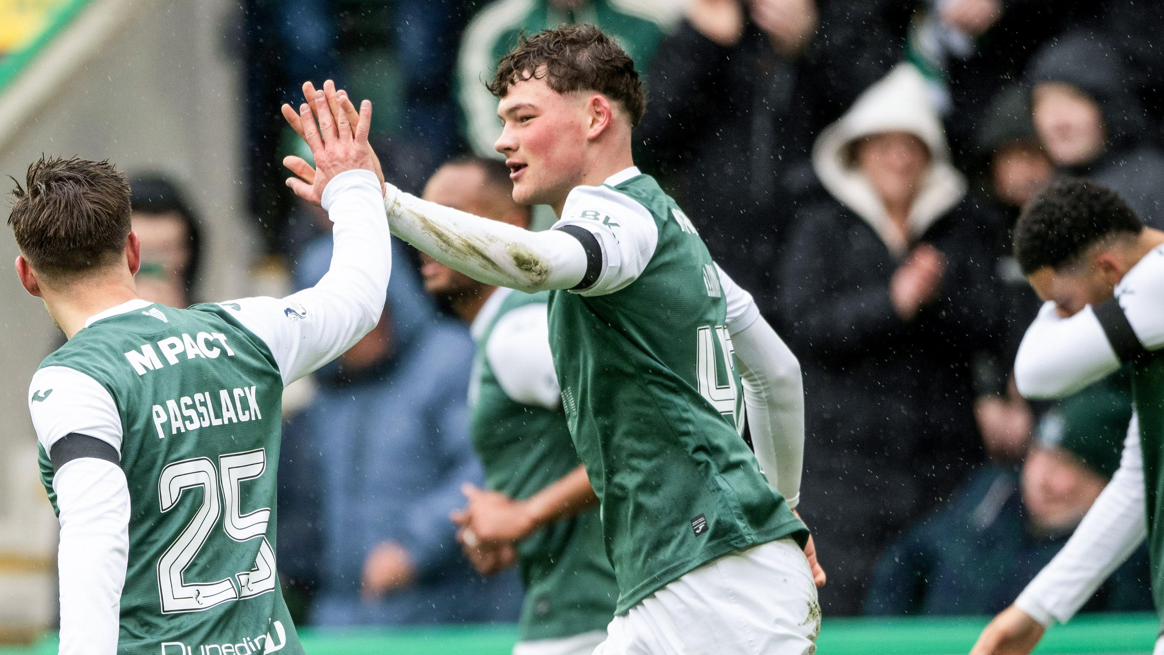 Owen Elding celebrates his goal