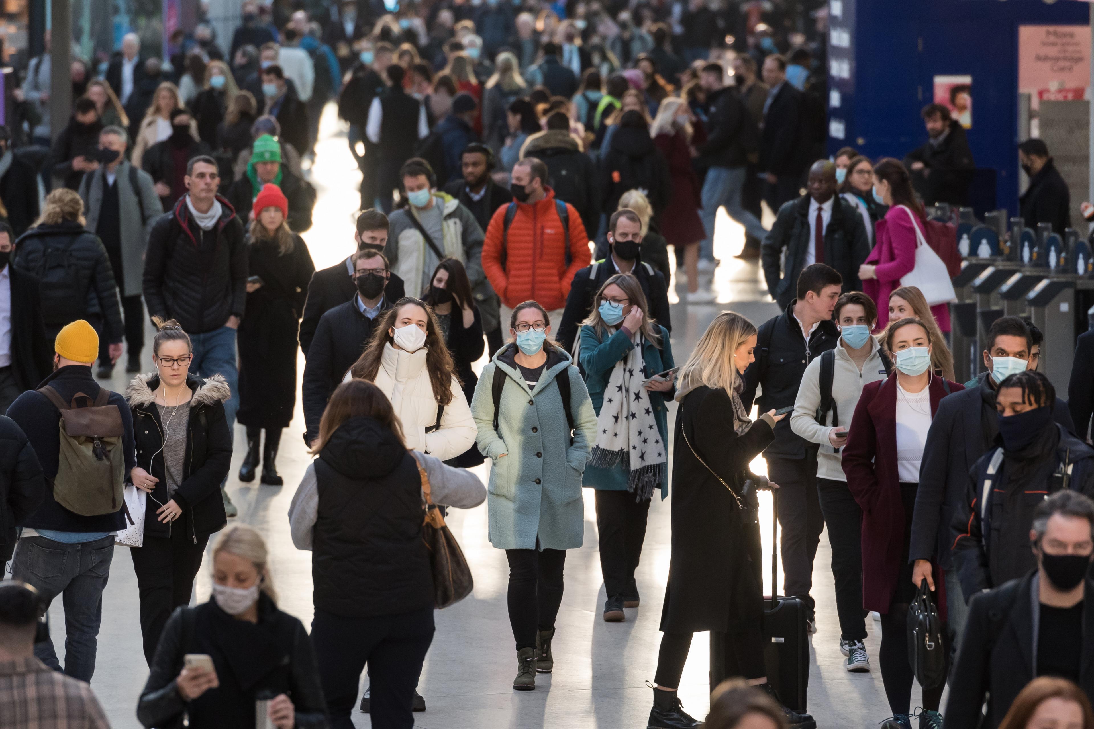 A crowded Waterloo railway station