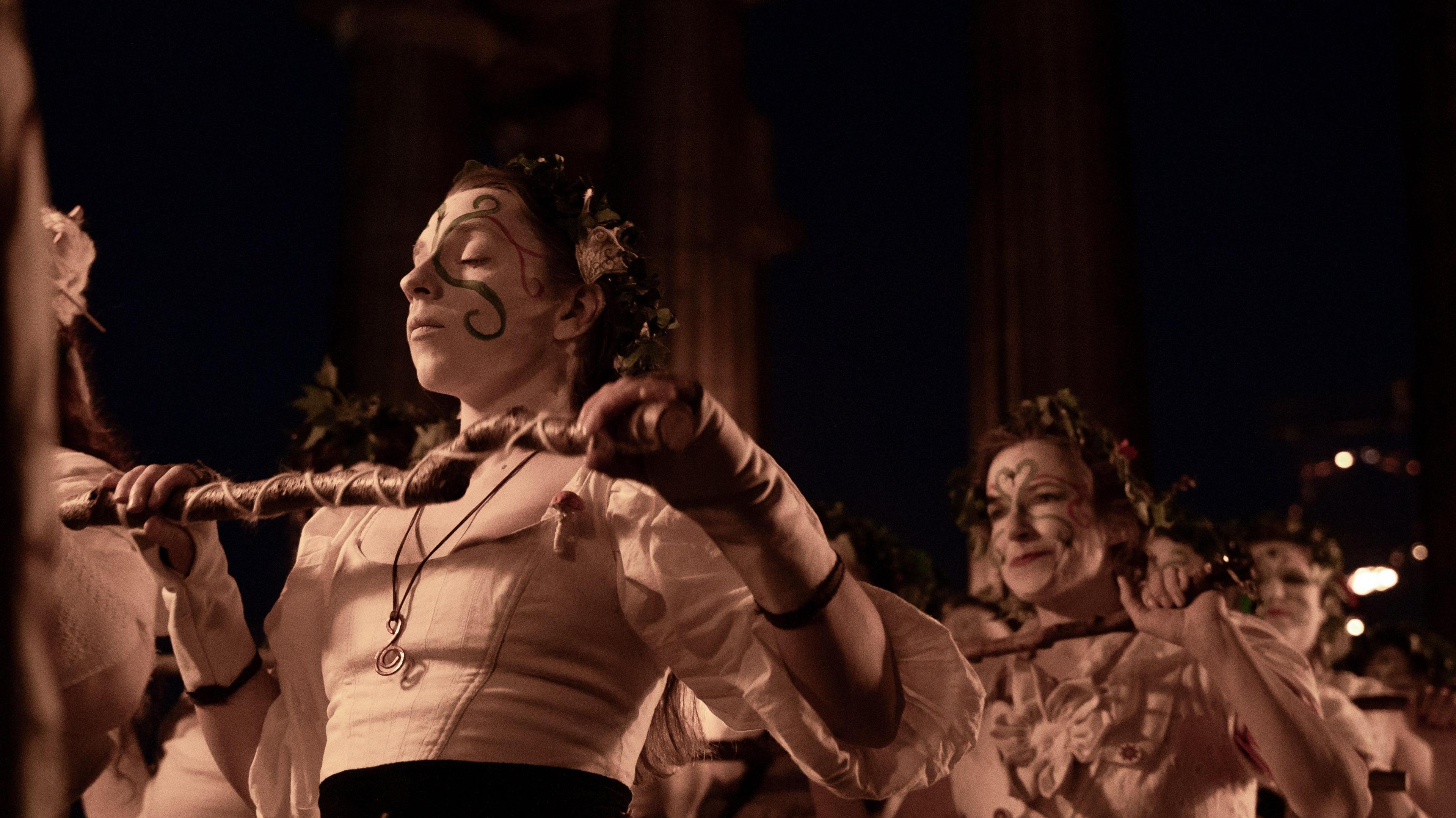 Performers at the Beltane festival.
