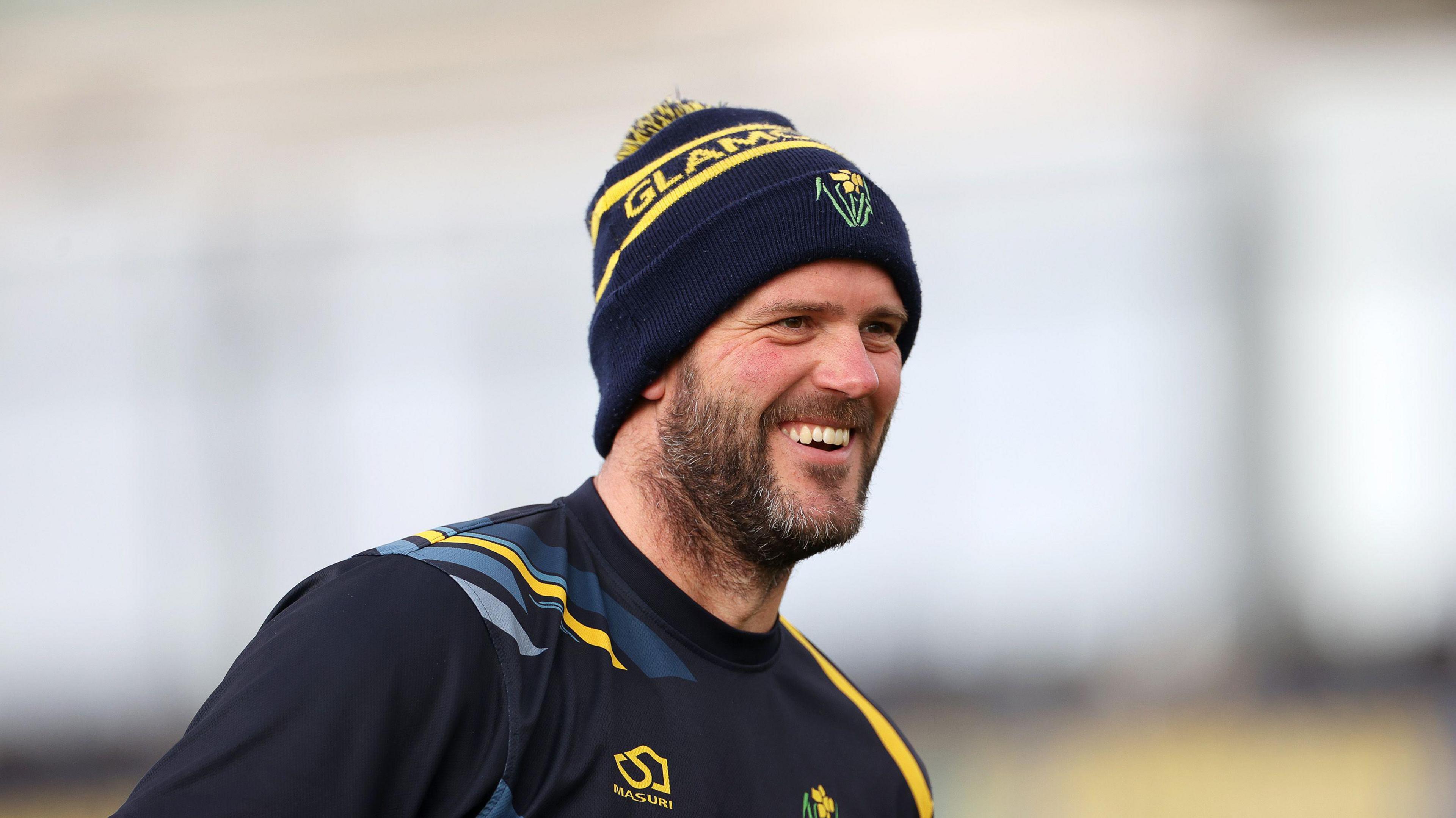Glamorgan's assistant coach David Harrison during a training session.