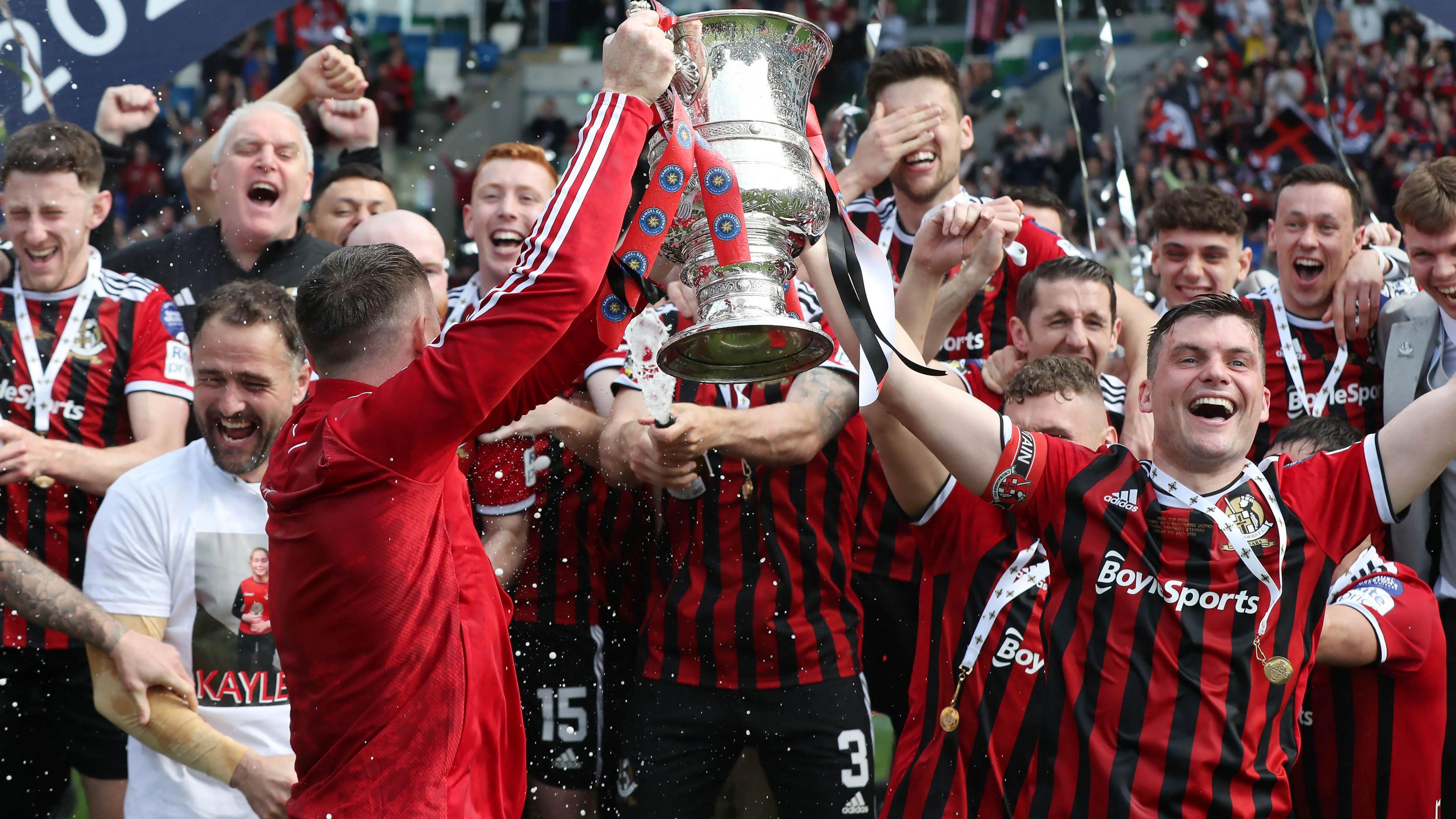 Crusaders celebrate Irish Cup win