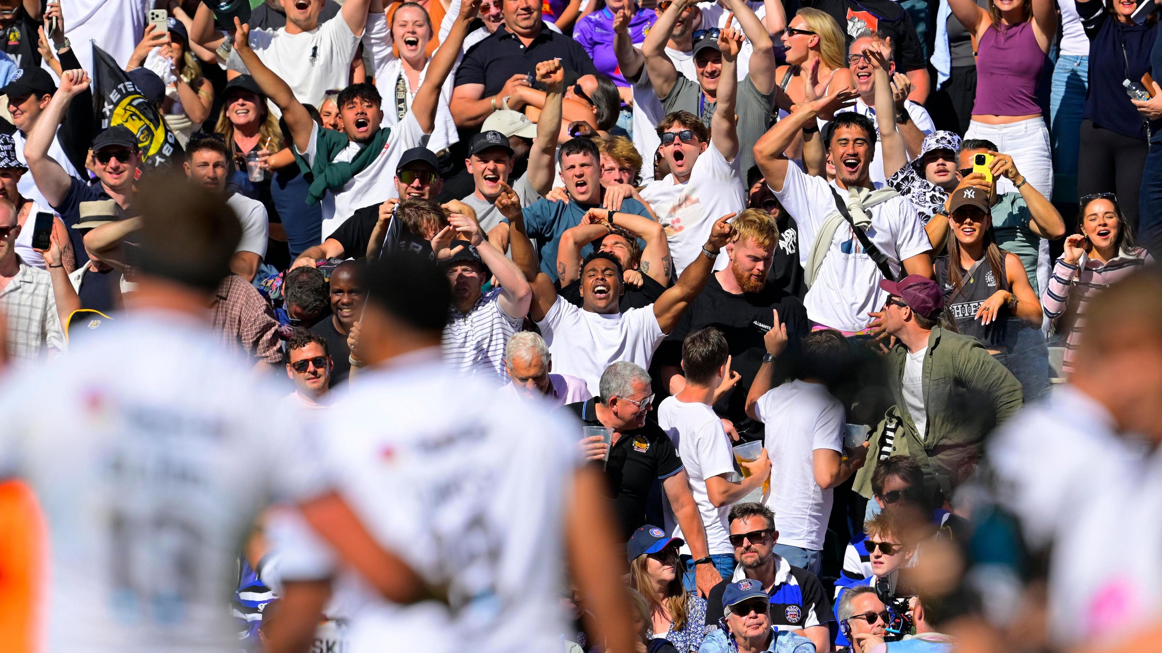 Immanuel Feyi-Waboso celebrates Exeter's win