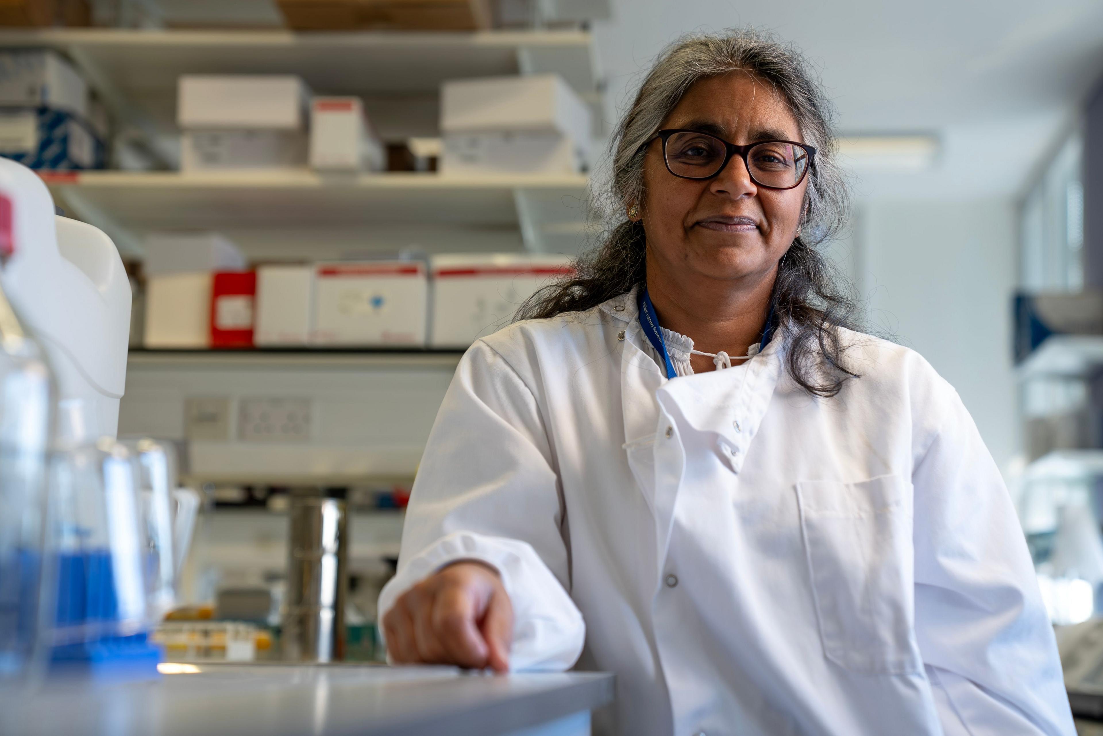 Professor Ahluwalia in a lab