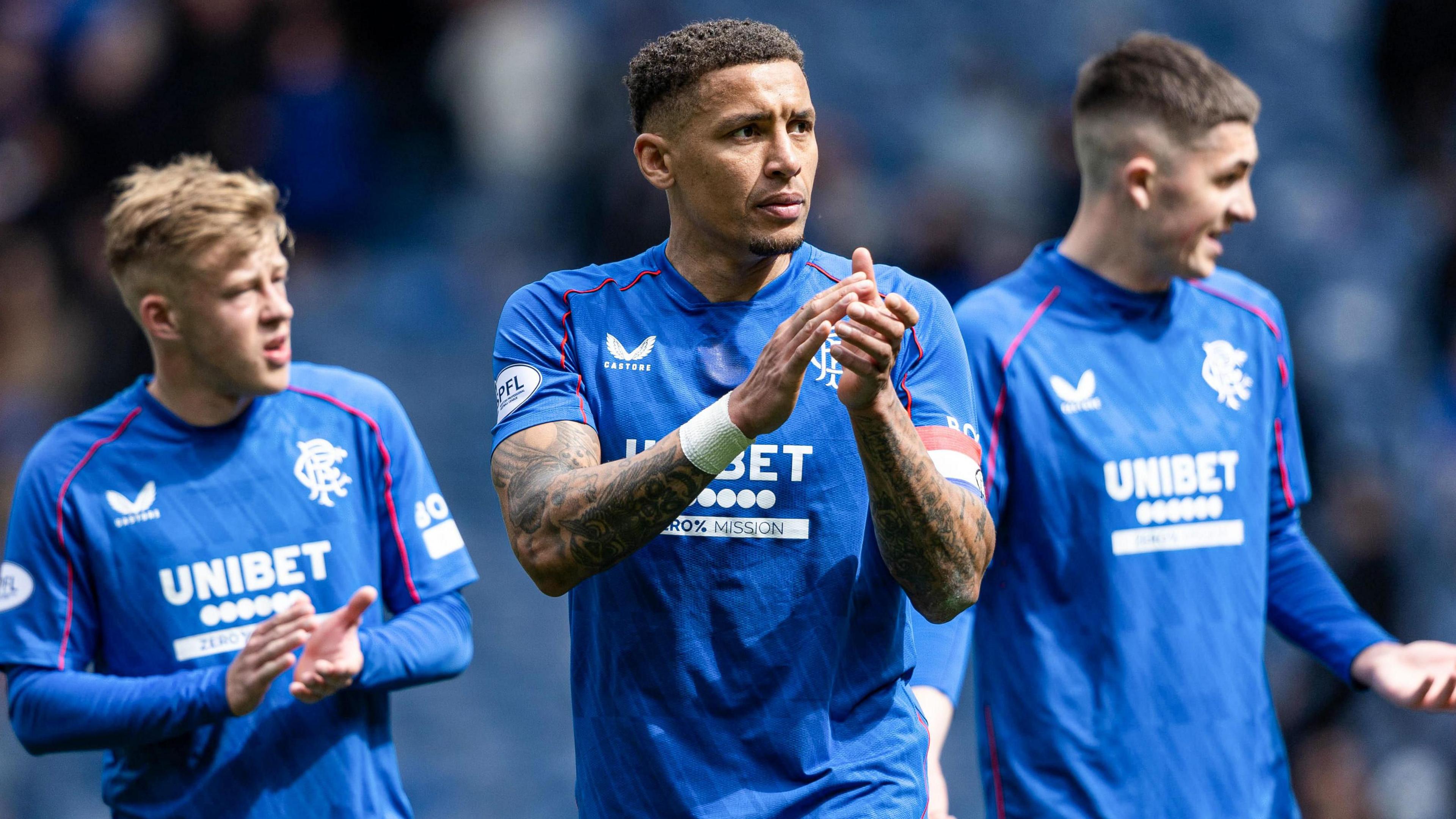 Conor Barron, James Tavernier and Bailey Rice
