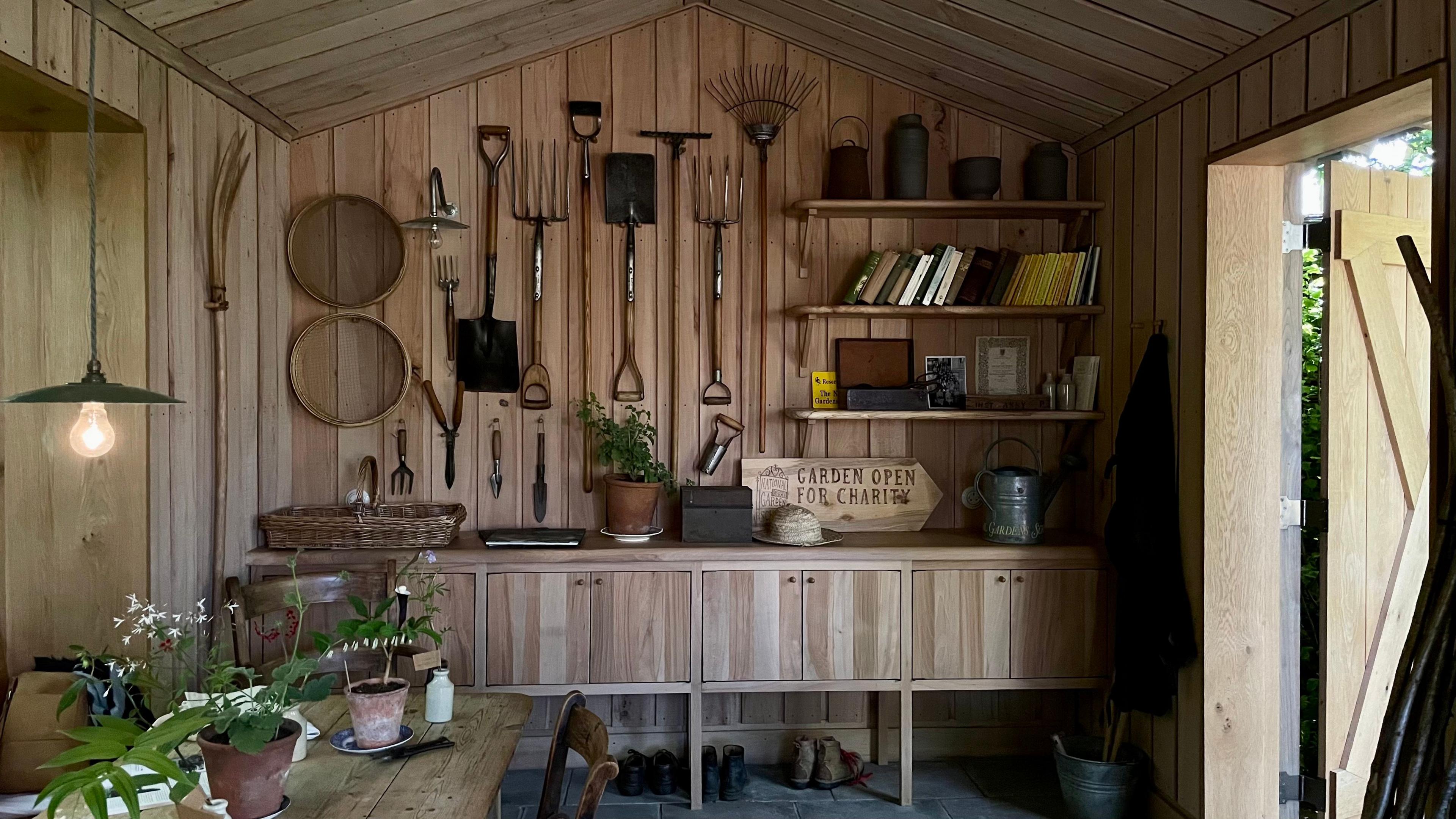 Inside a shed at Chelsea