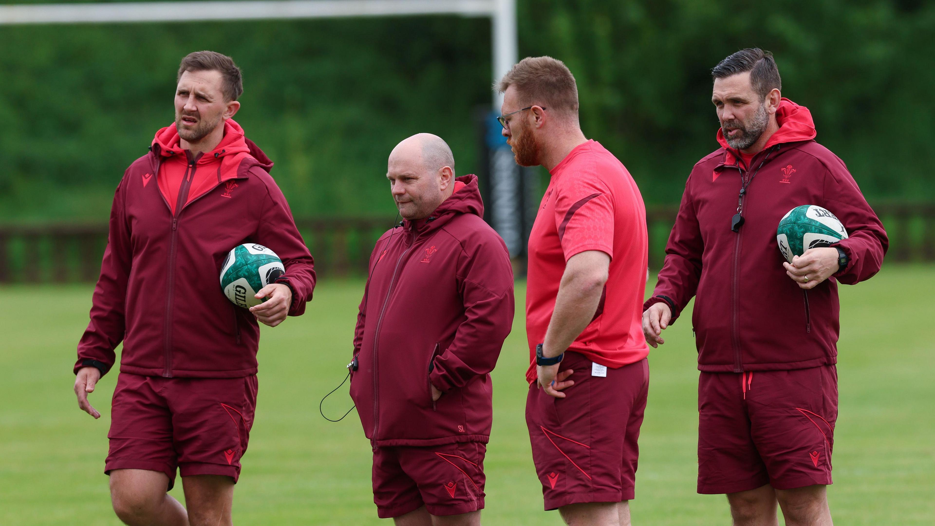 L-R: Backs coach Ashley Beck, head coach Sean Lynn, defence coach Tyrone Holmes and forwards coach Steve Salvin