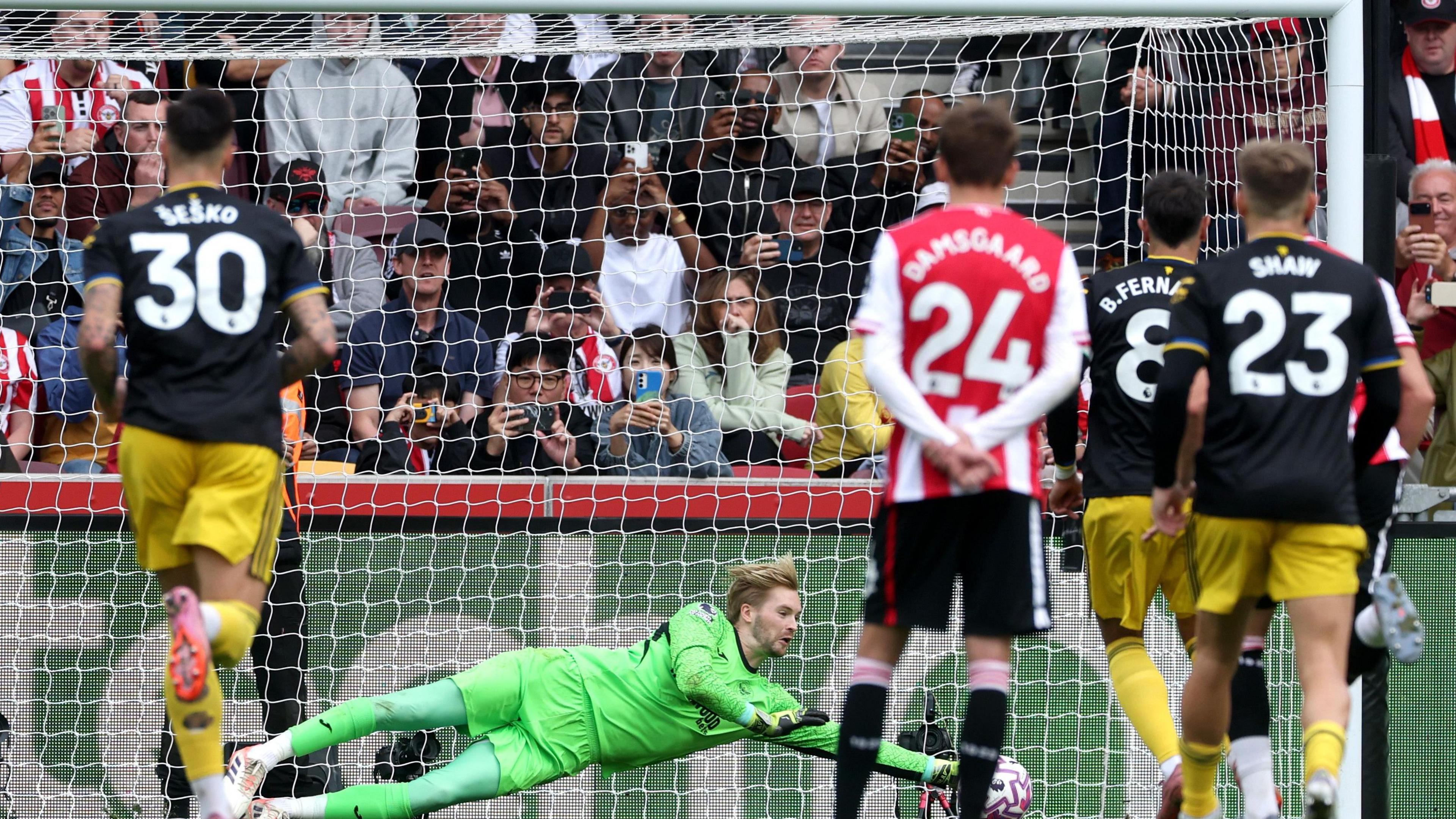 Caoimhin Kelleher was on hand to save Bruno Fernandes' penalty as his Brentford side beat Manchester United in the Premier League.