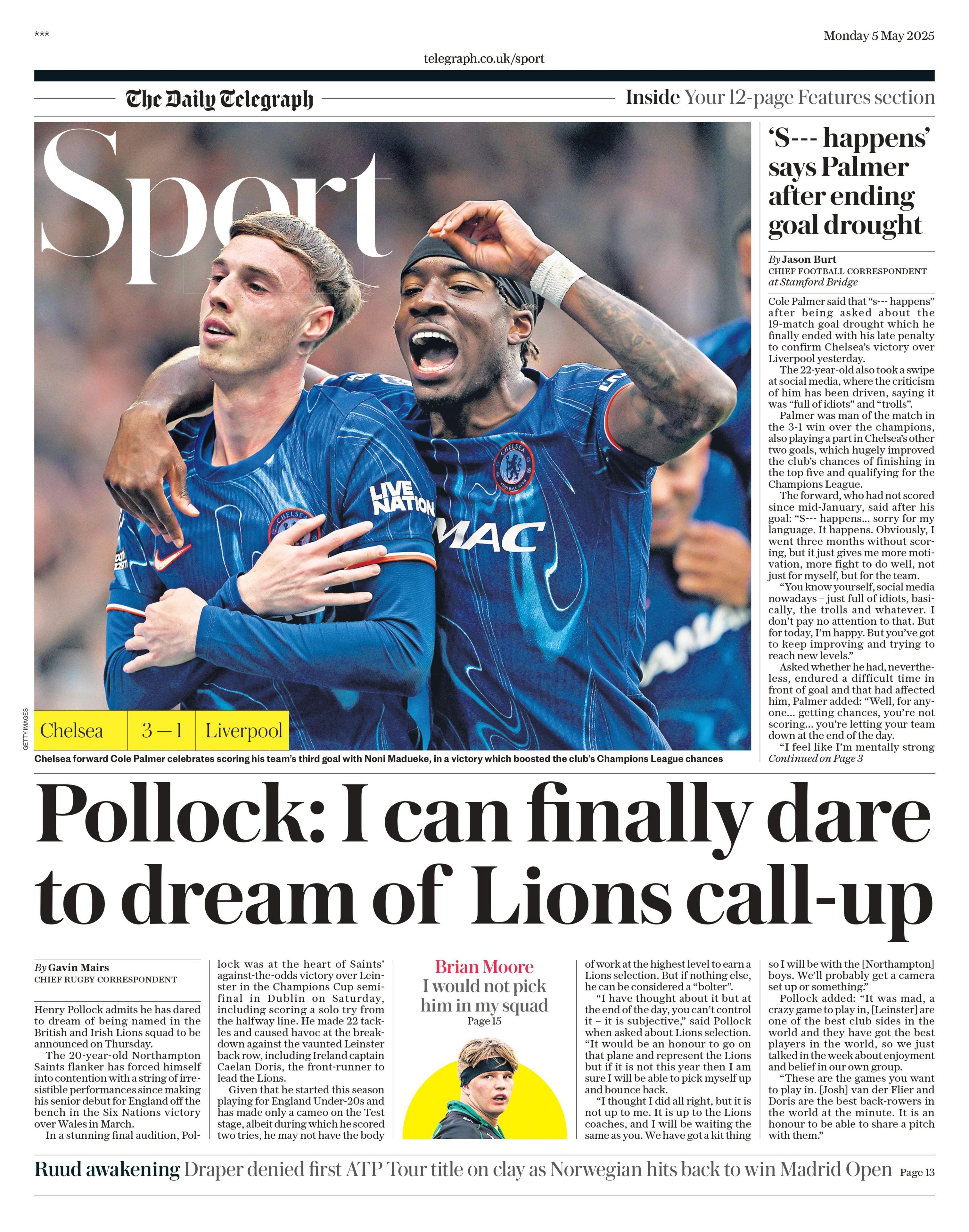 The Daily Telegraph back page