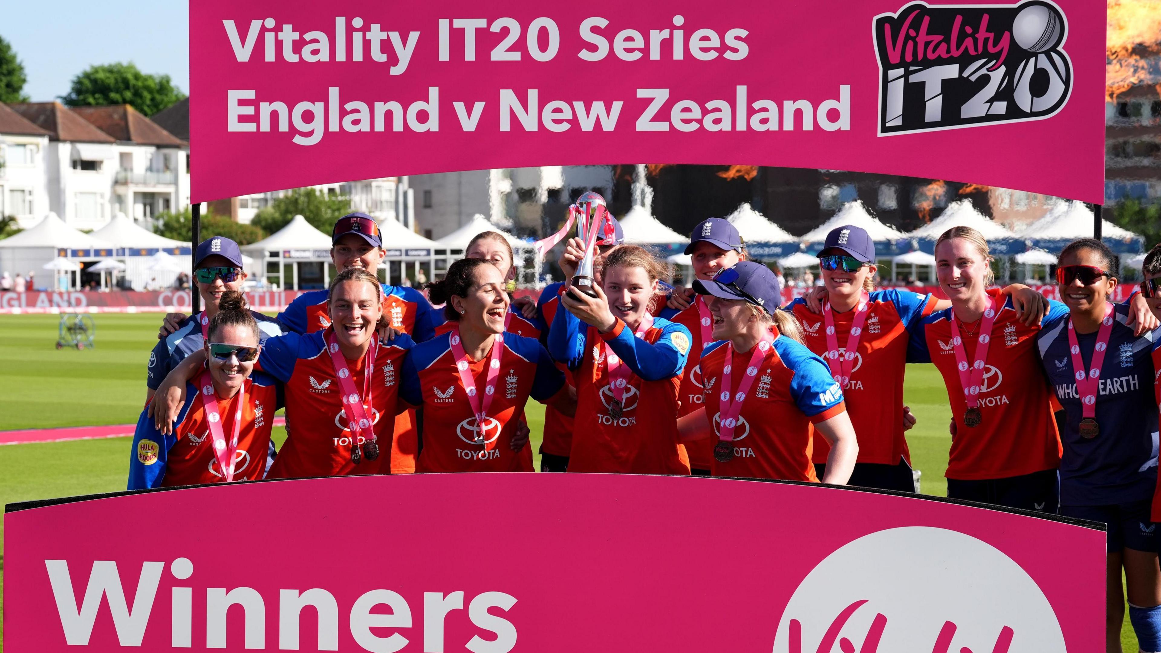 England with the T20 series trophy
