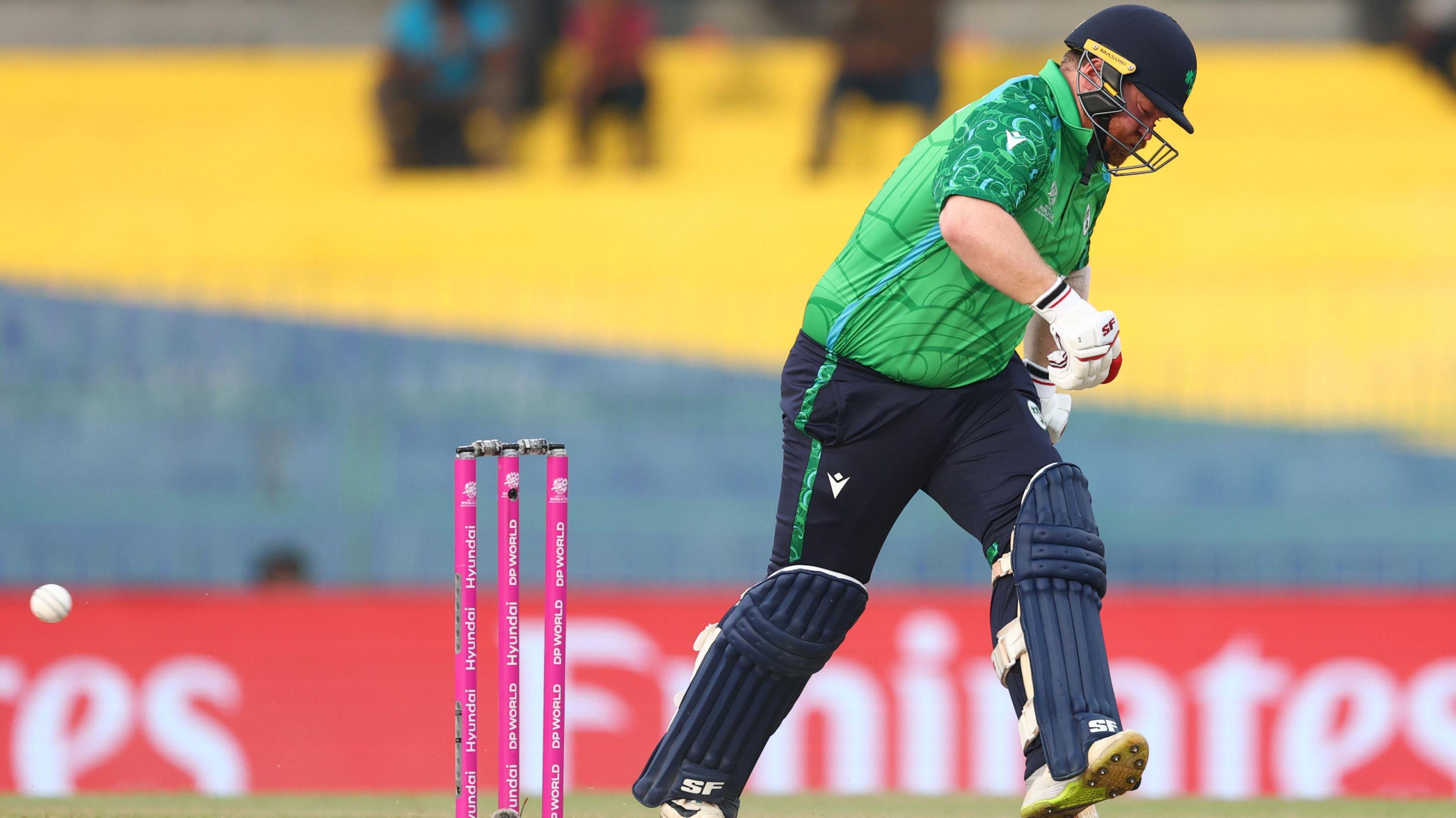 Paul Stirling hobbling between wickets