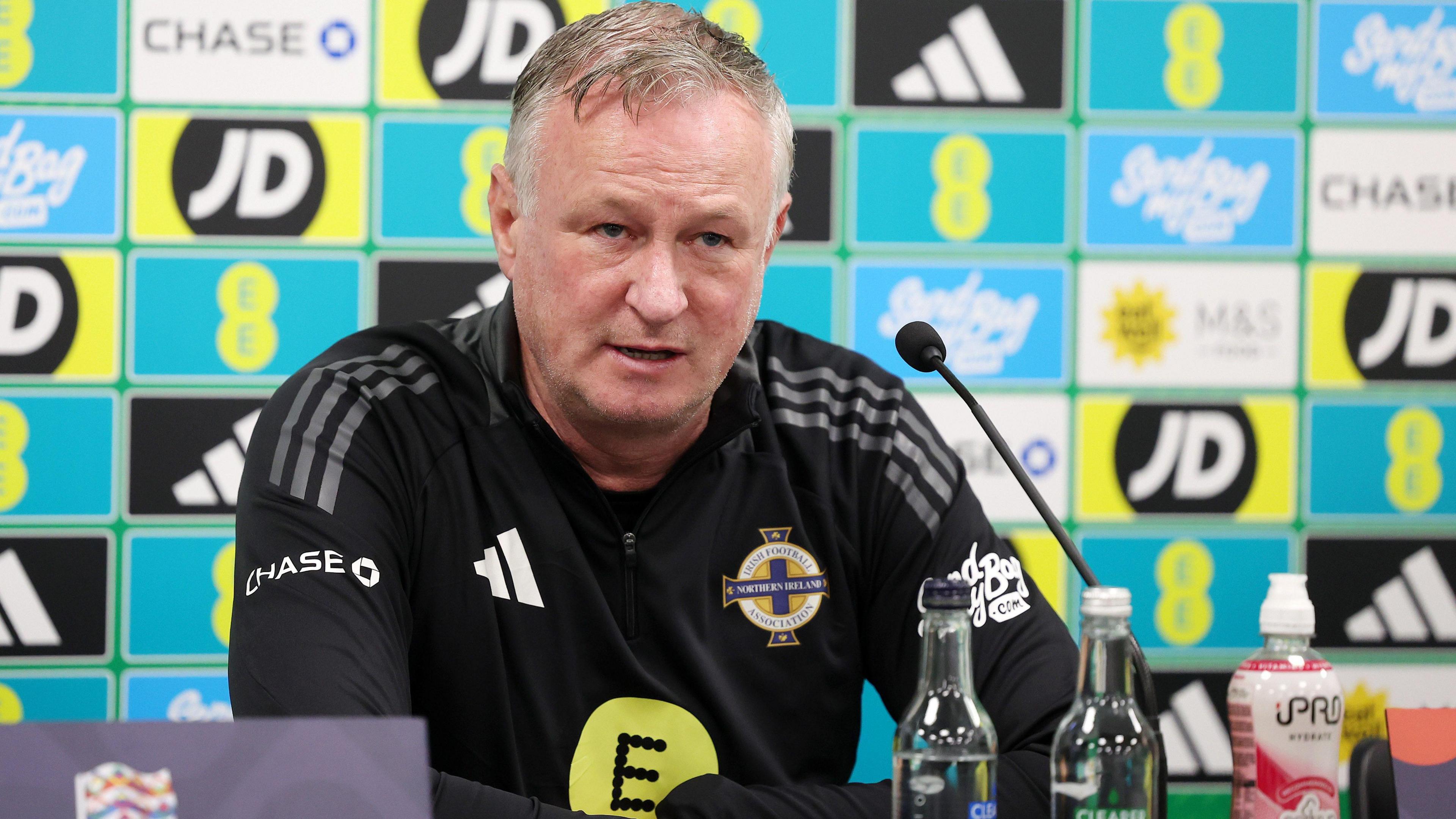 Michael O'Neill in a press conference