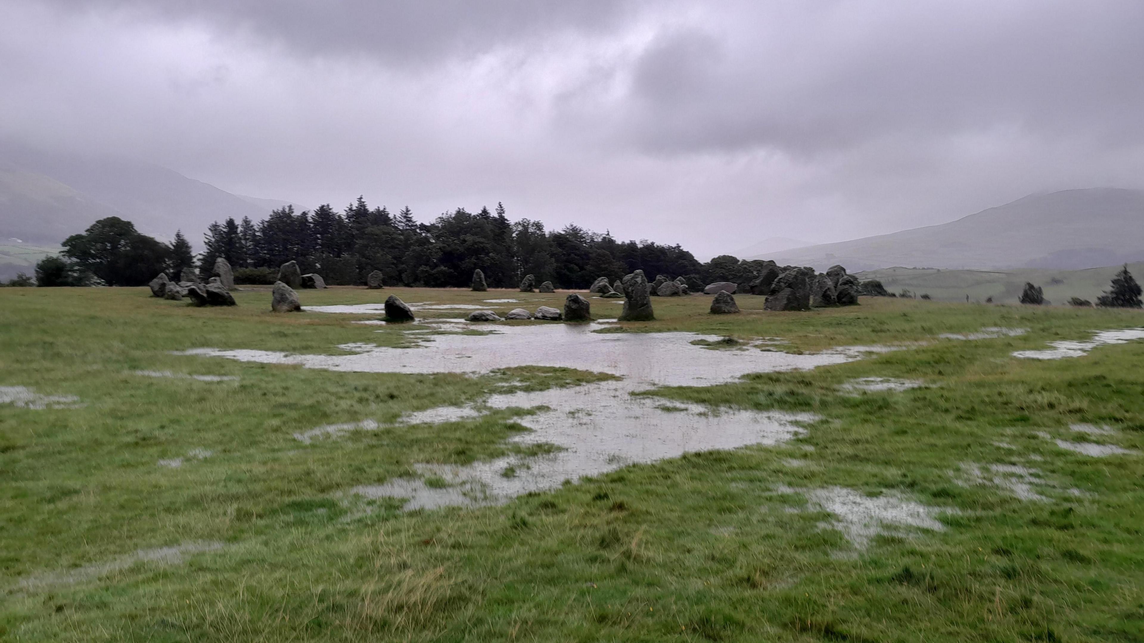 Flooded fields on a grey day