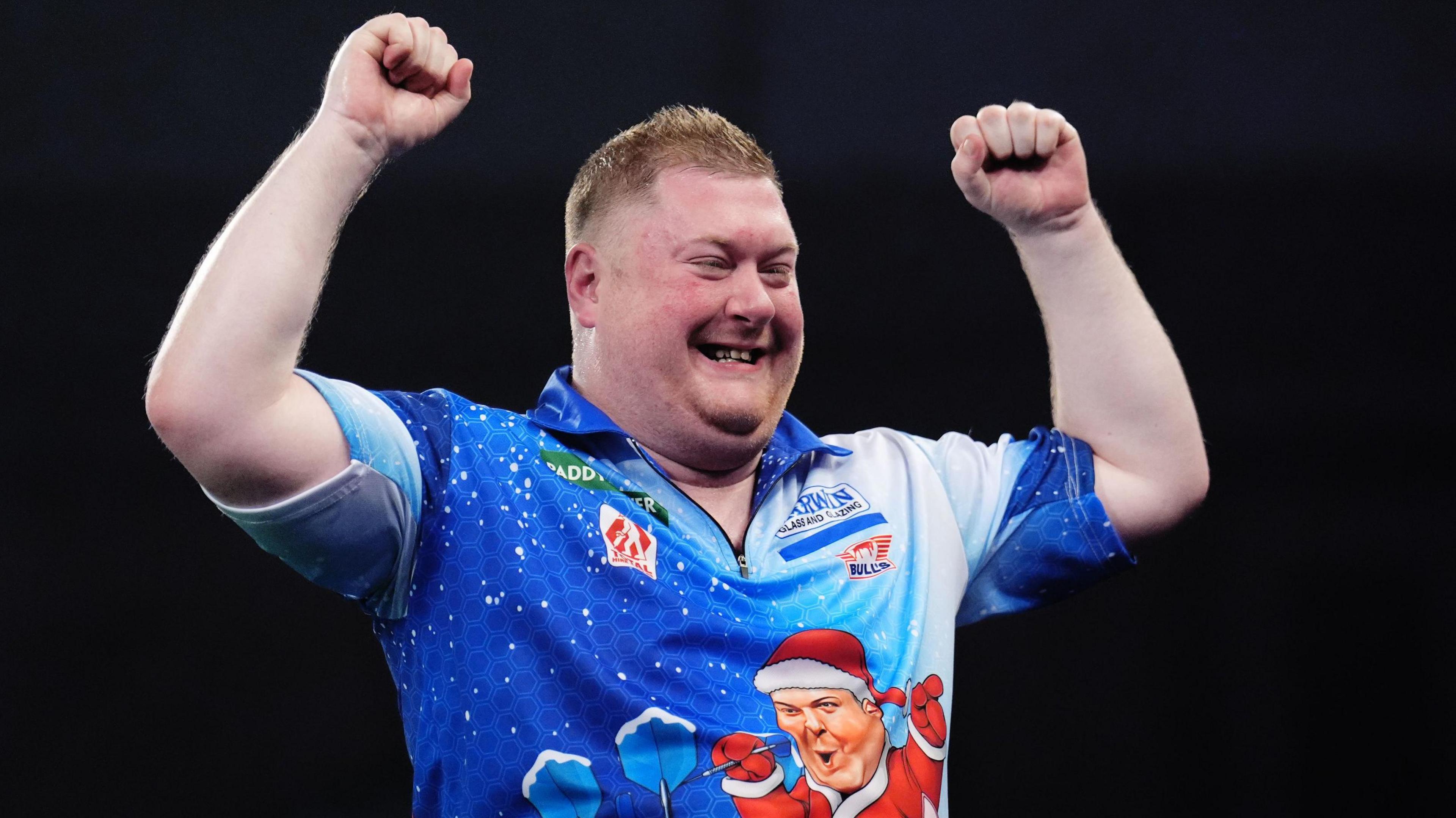 Ricky Evans celebrates his win over James Wade