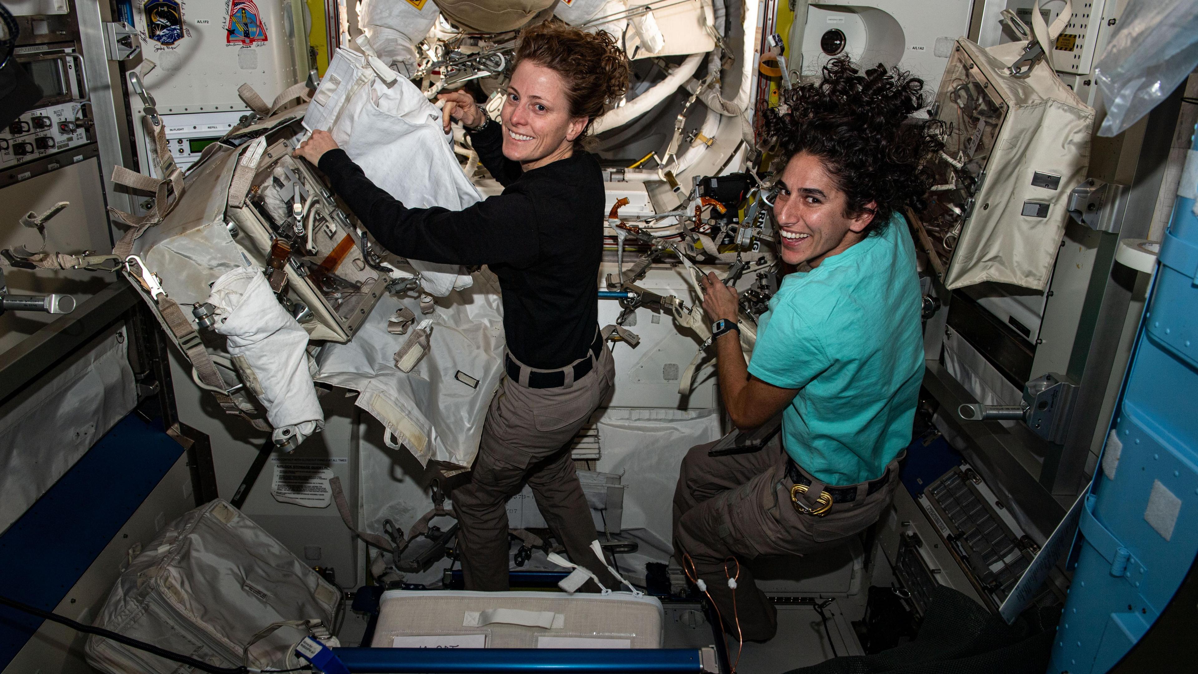 Two astronauts in the International Space Station