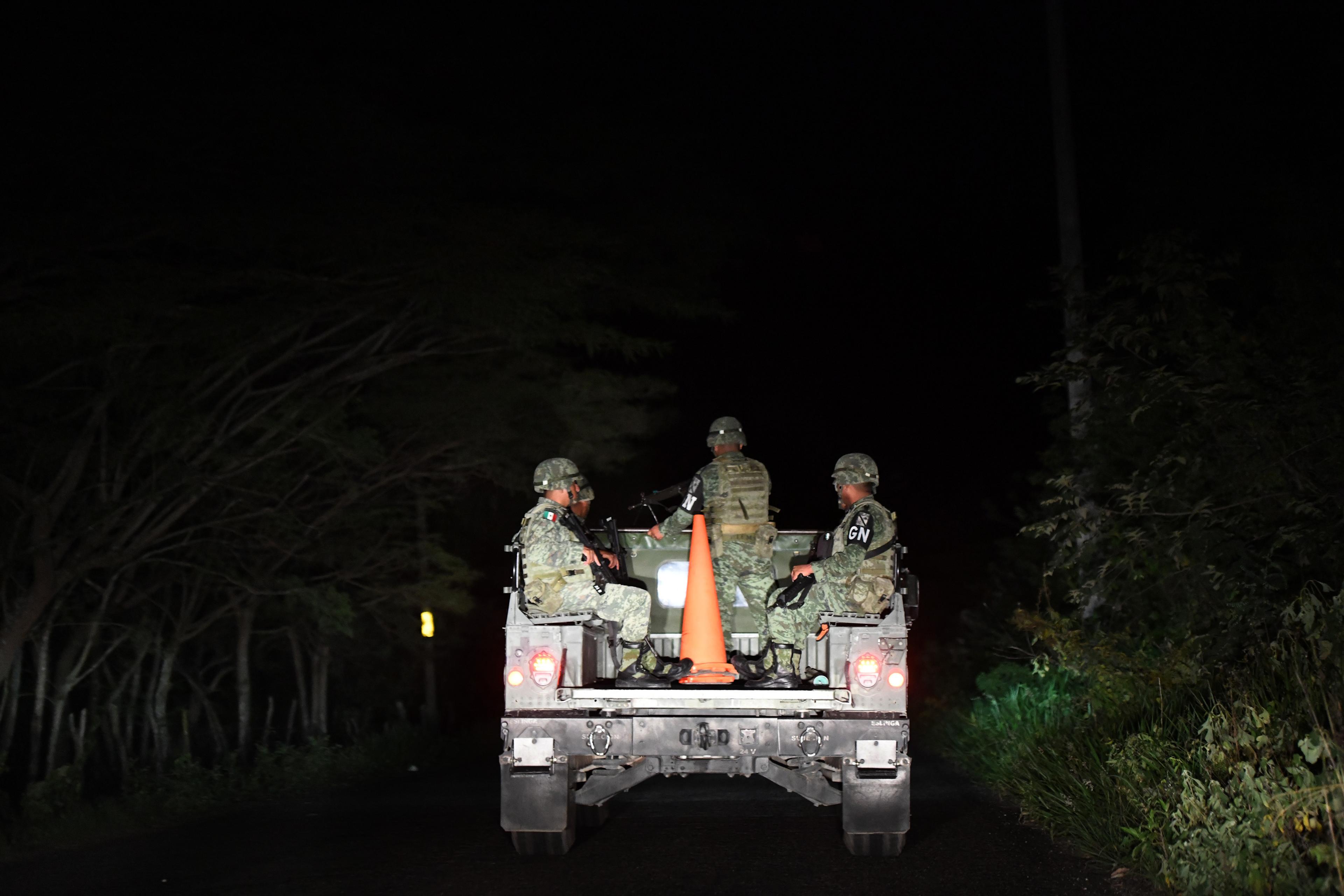 Mexican security forces during patrol