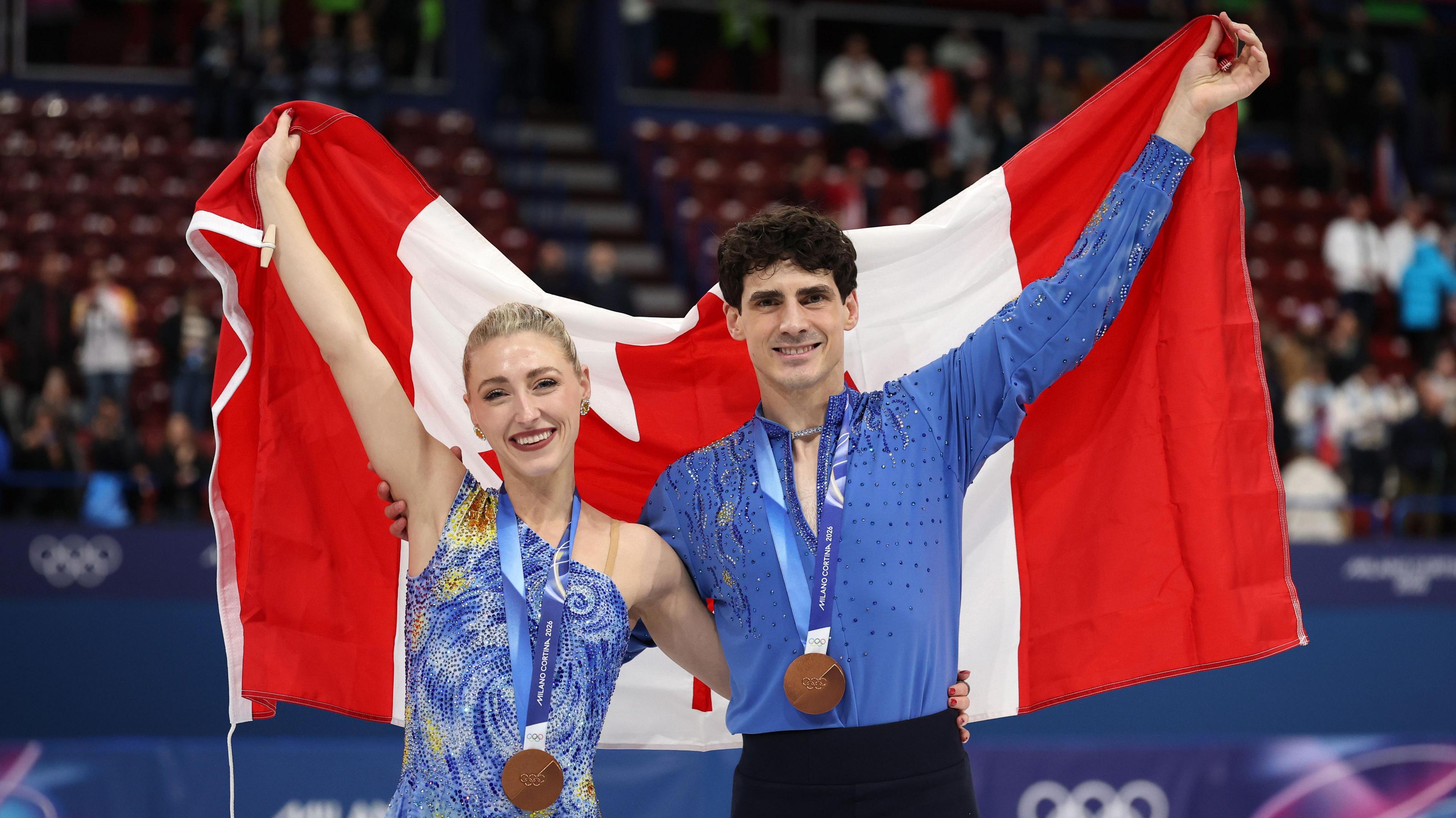 Canada's Piper Gilles with ice dance partner Paul Poirer