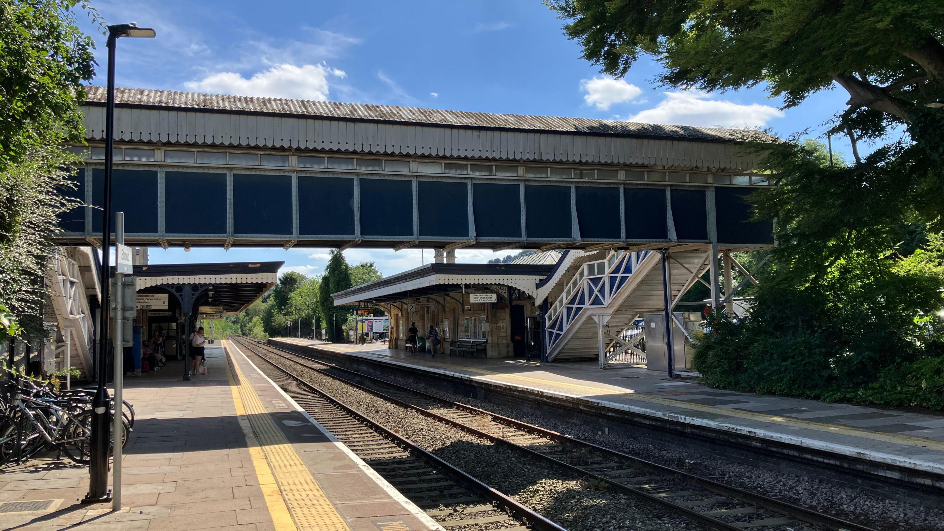 The footbridge over Stroud station