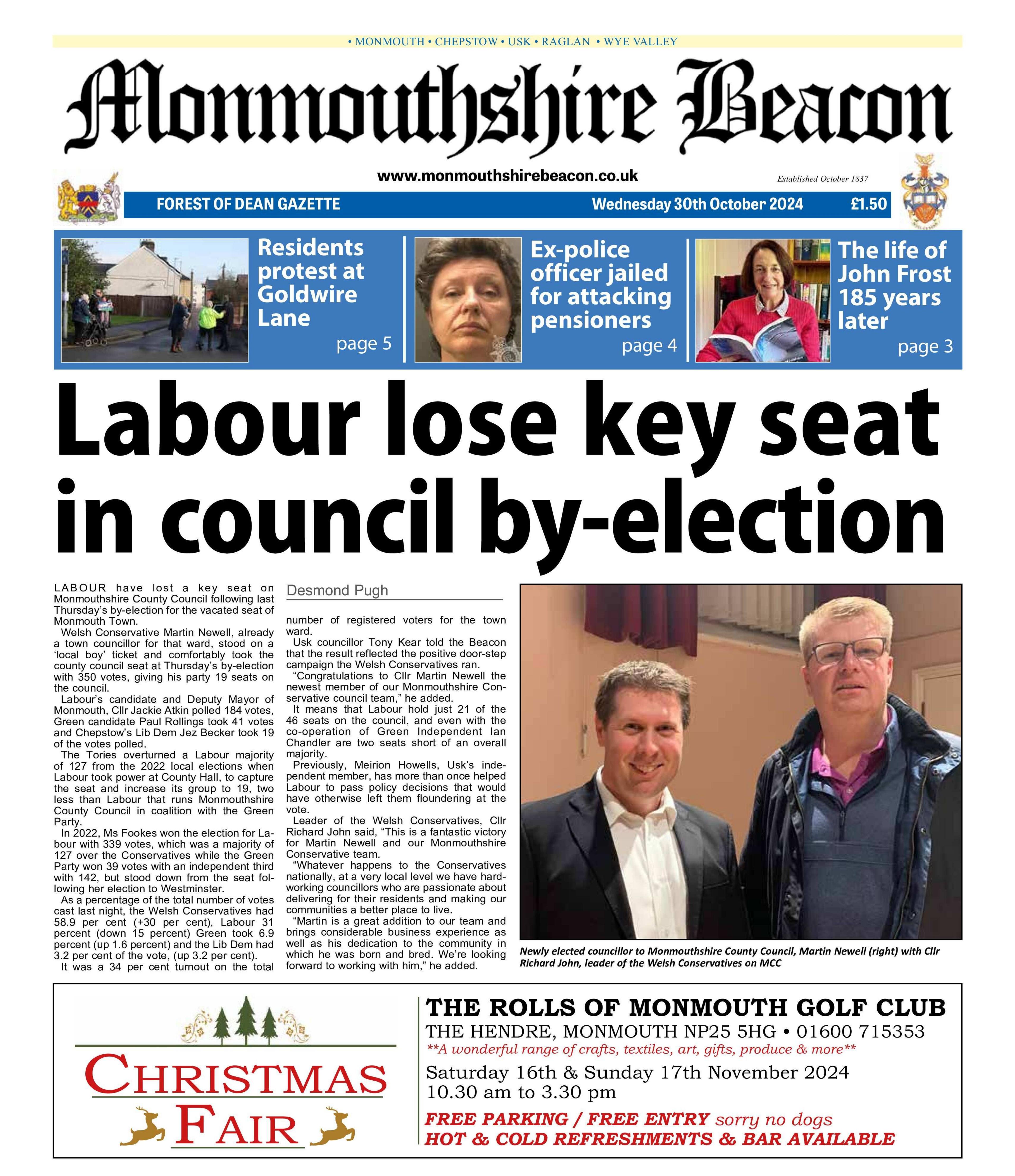 Monmouthshire Beacon front page