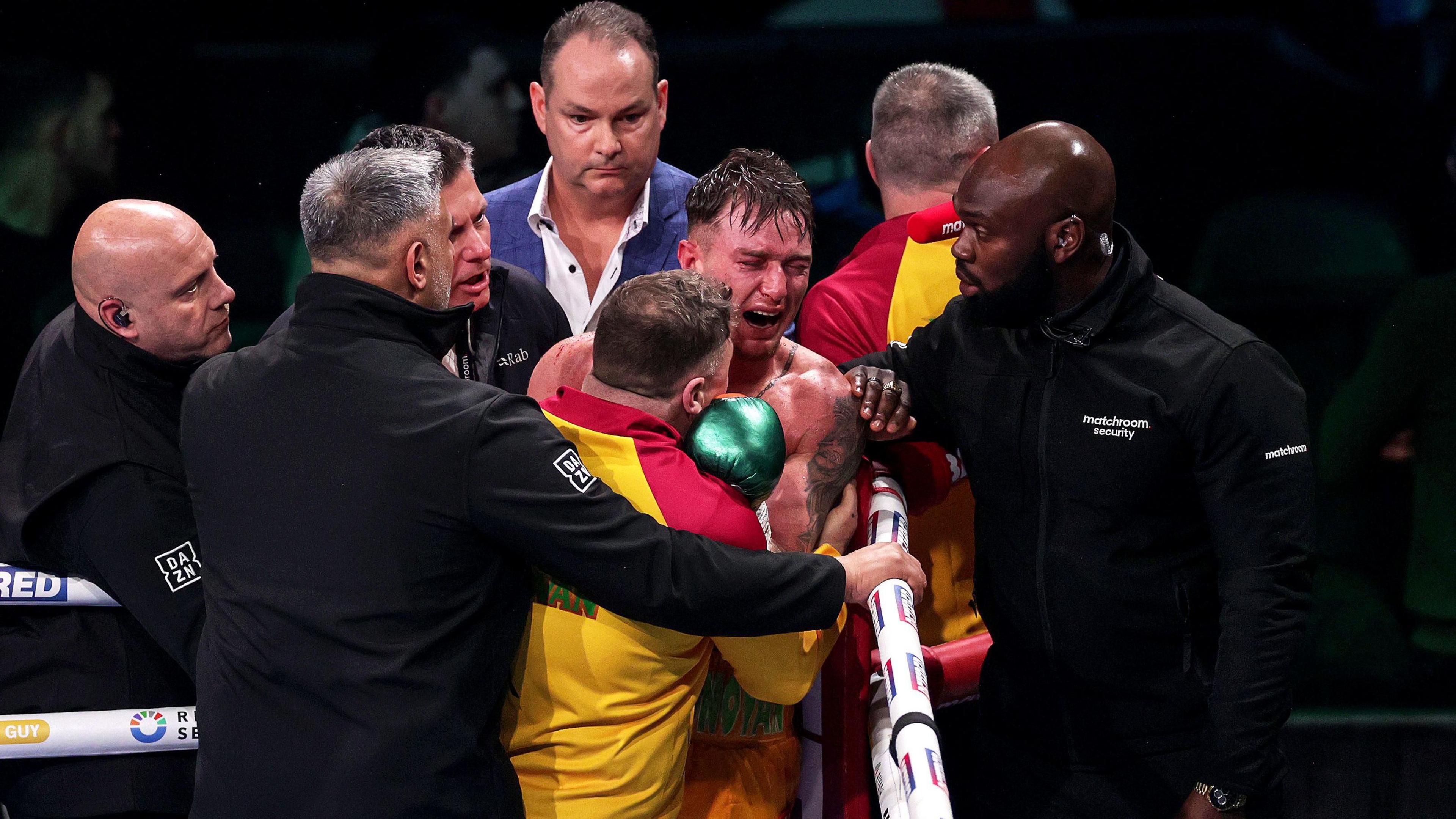 Paddy Donovan distraught after the fight