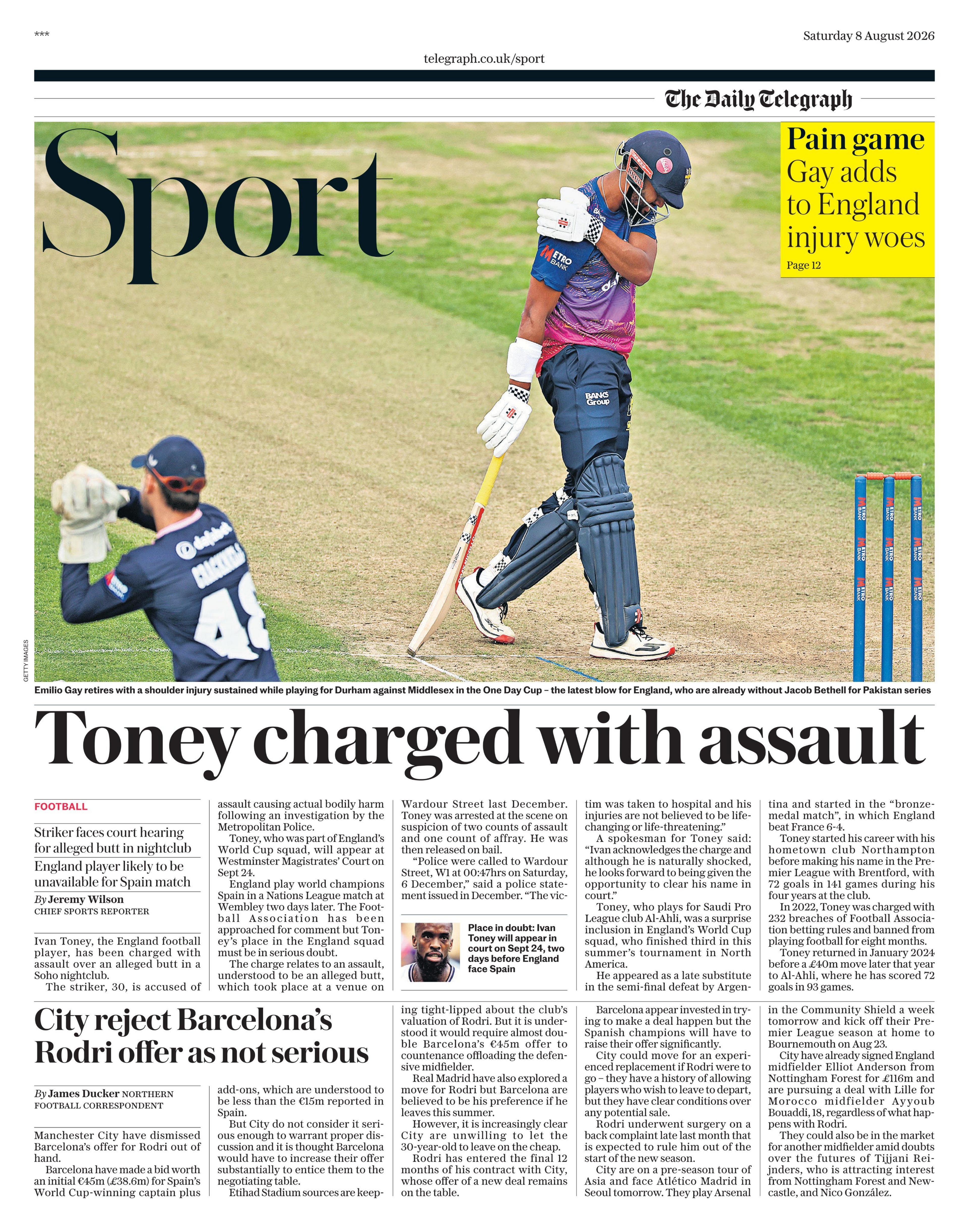 Telegraph sports section