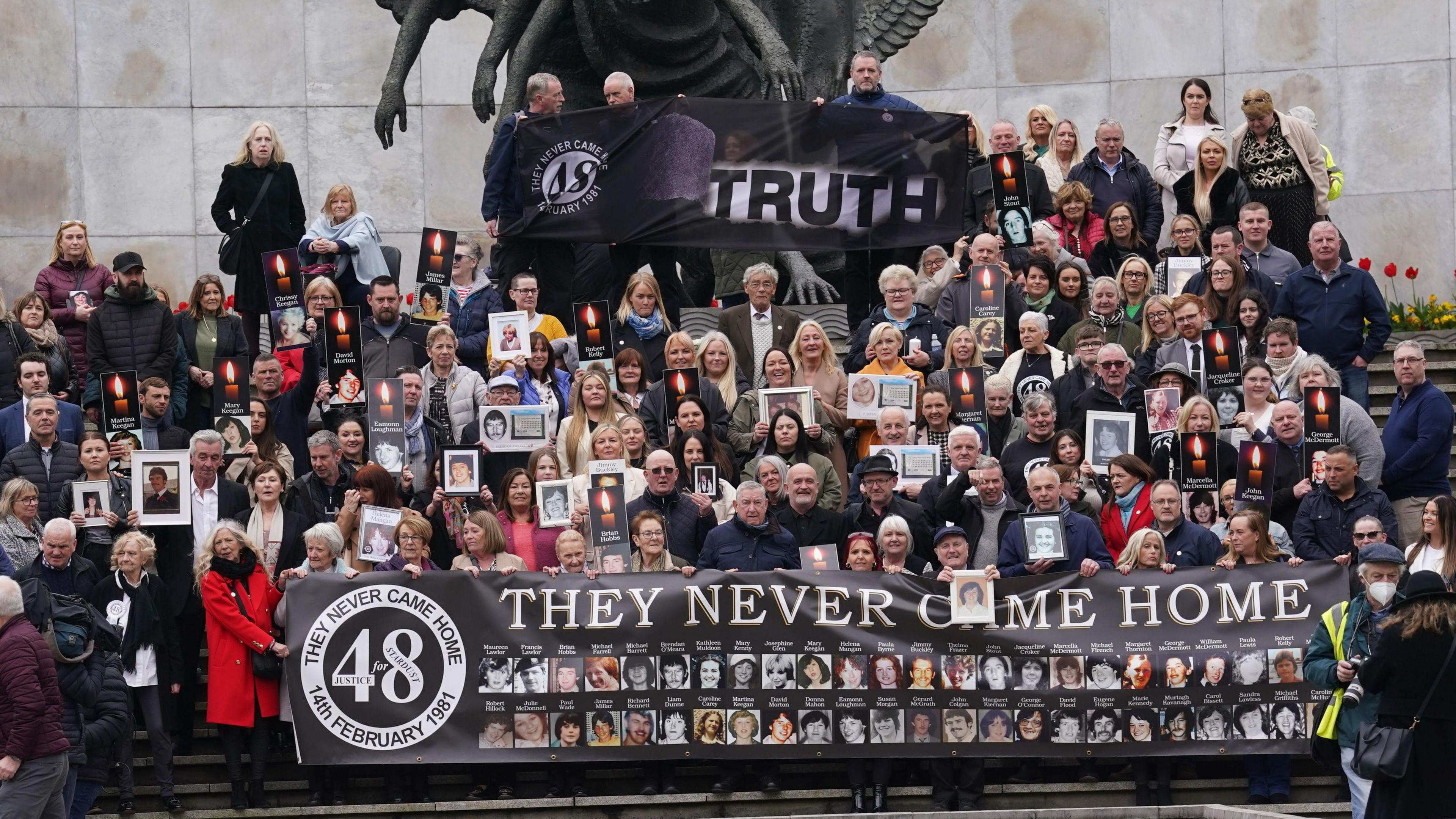 Survivors and family members in the Garden of Remembrance in Dublin