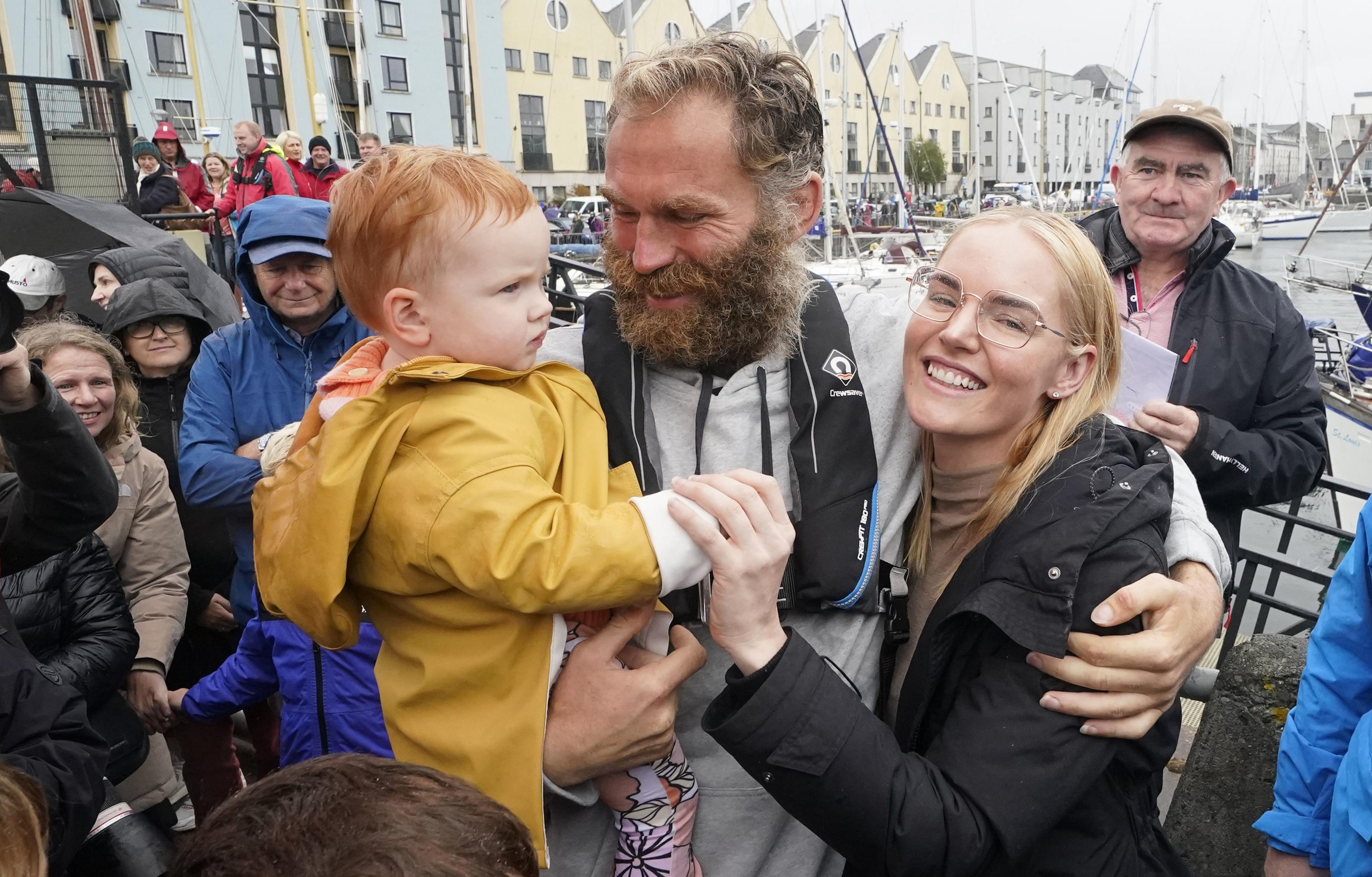 Damian Browne with his wife and daughter