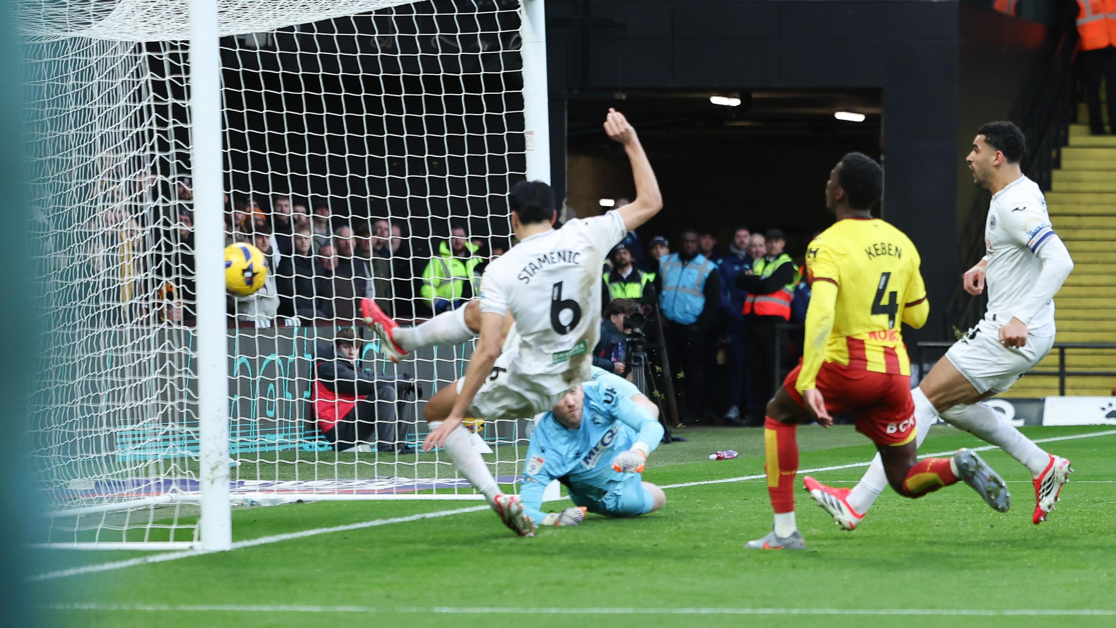 Marko Stamenic puts Swansea ahead 