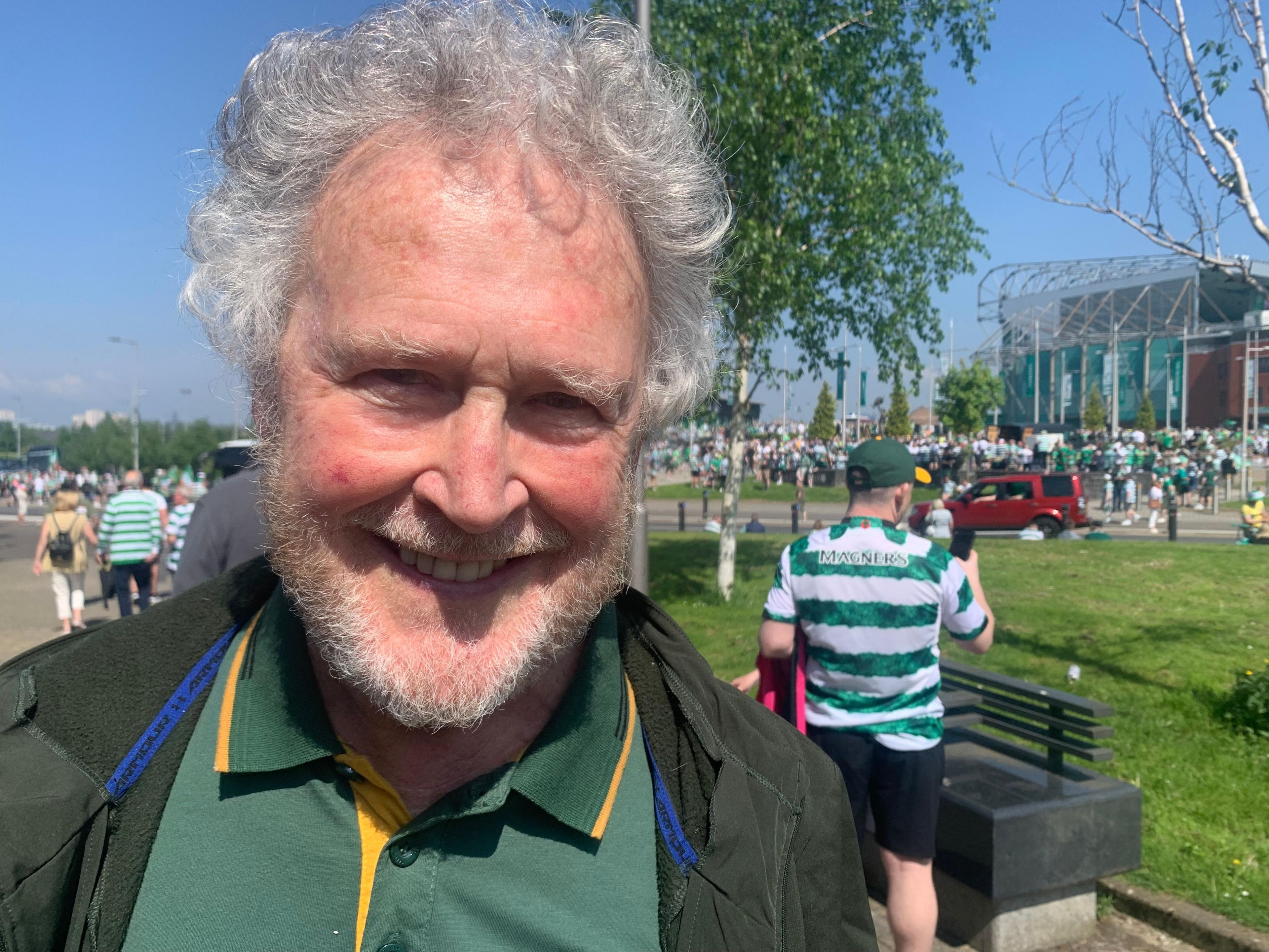 Tony Roper outside Celtic Park