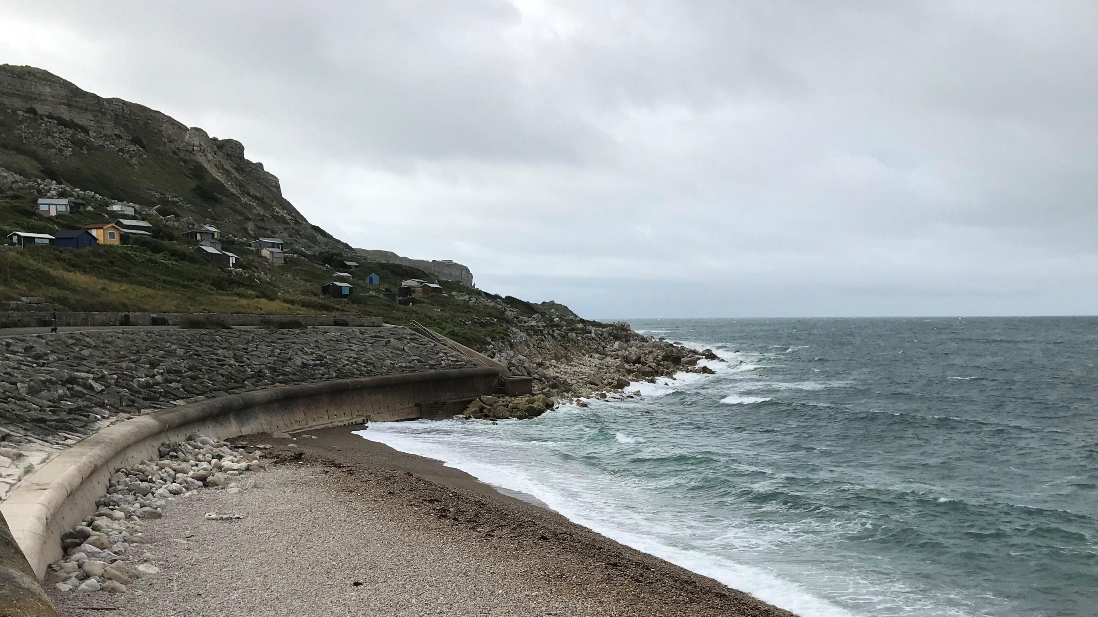 Chesil Cove Seawall And Defences closer View
