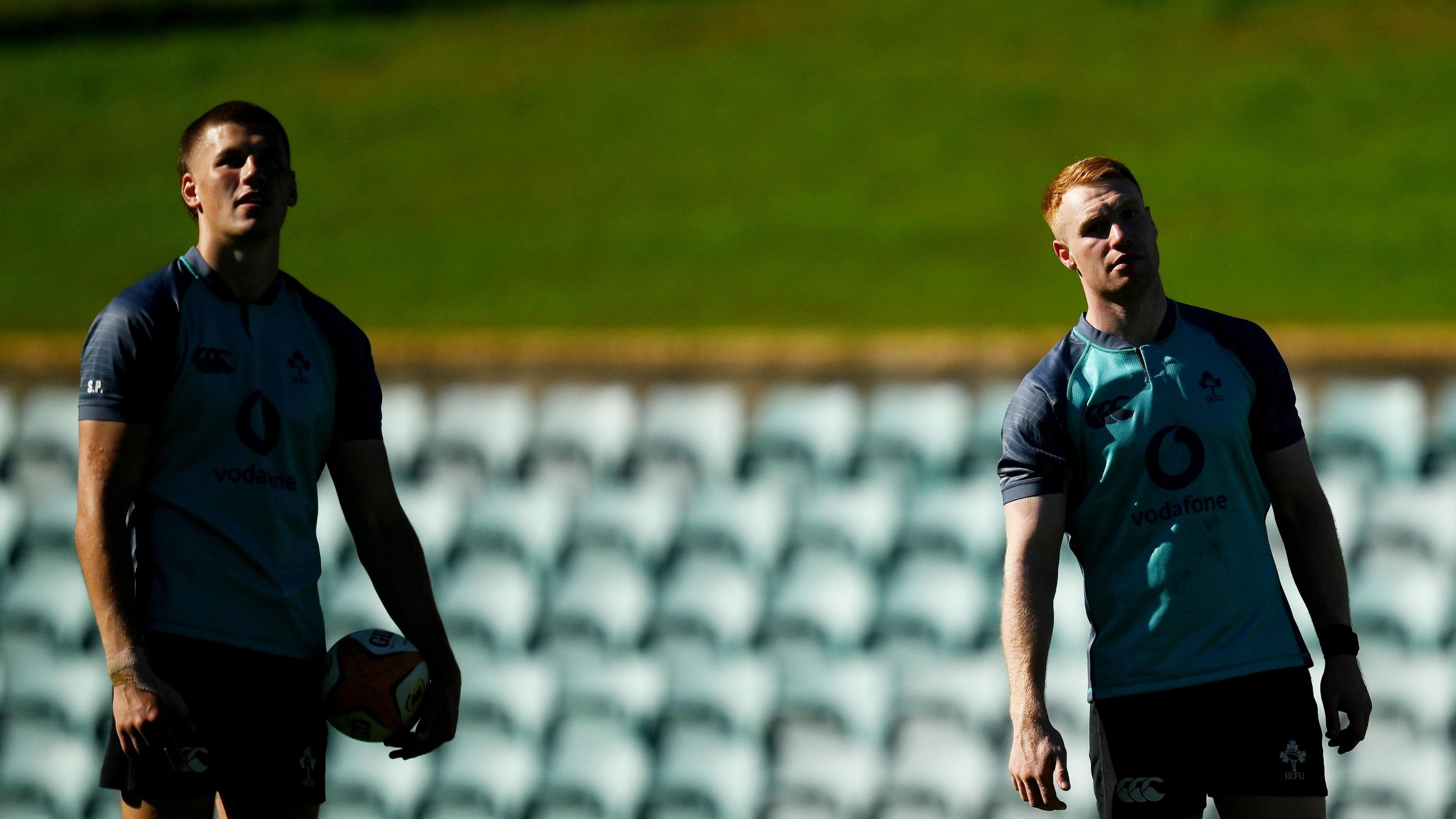 Sam Prendergast and Ciaran Frawley