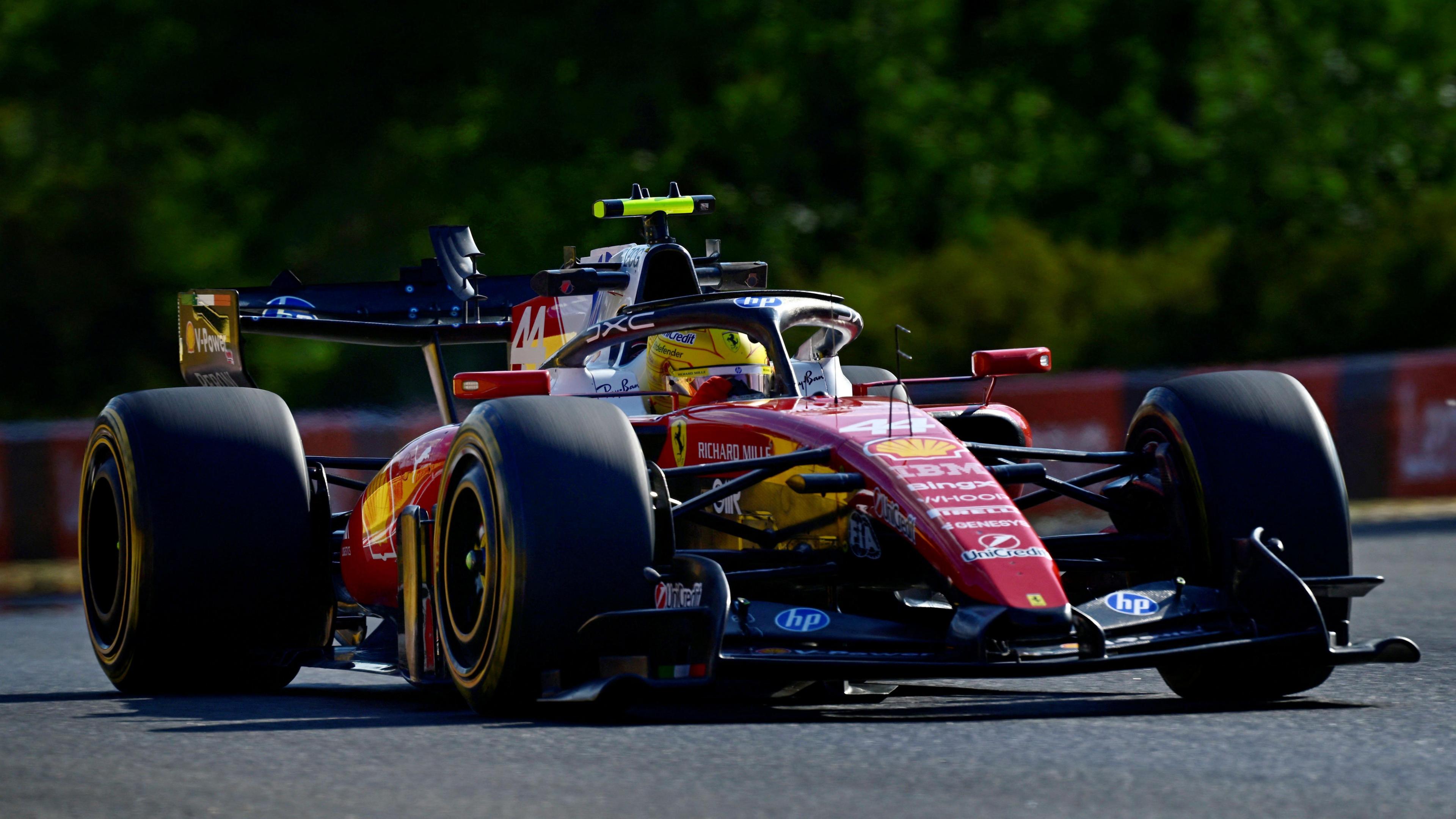 Ferrari's Lewis Hamilton during Hungarian Grand Prix second practice