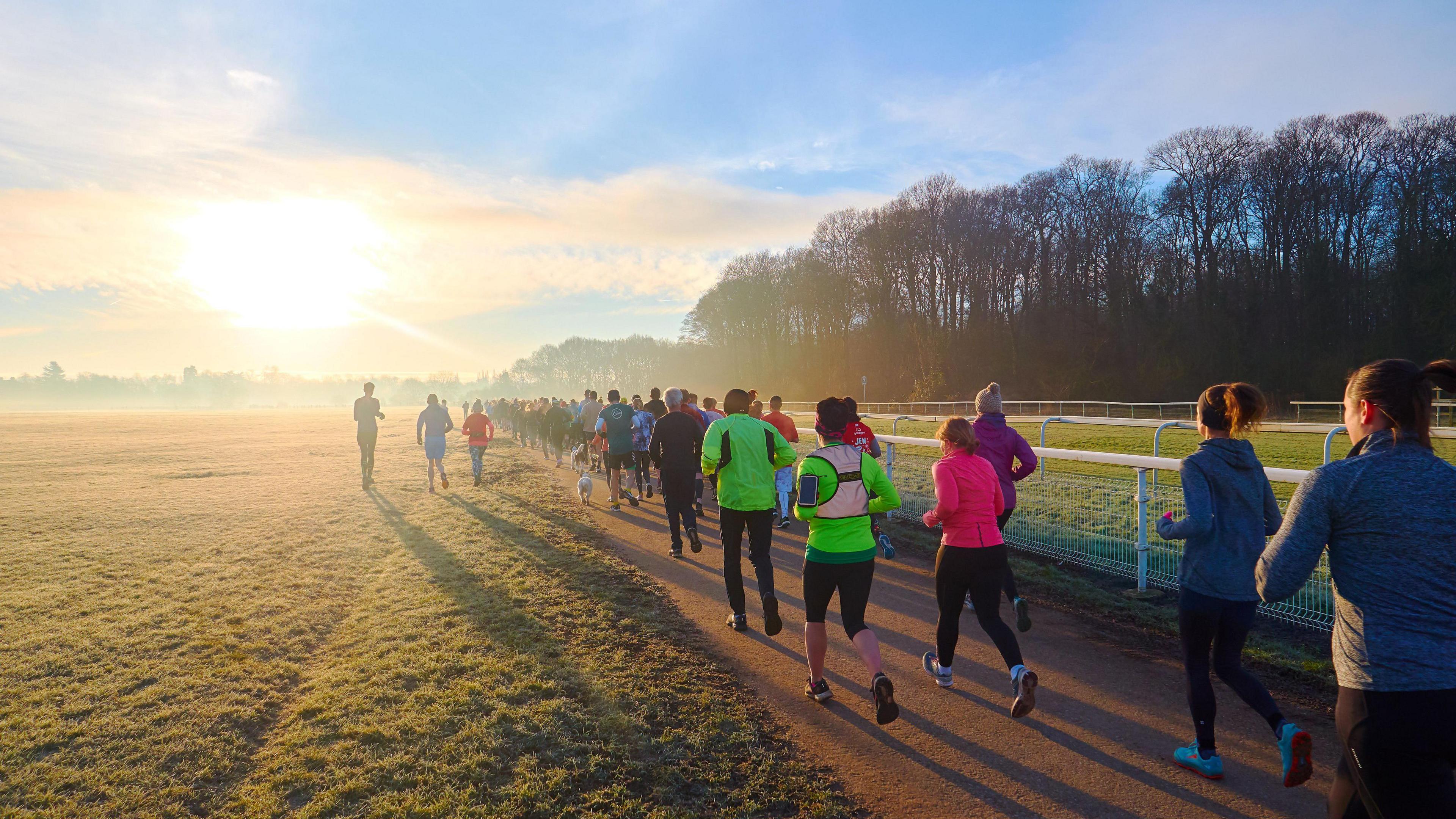 Parkrun in York at sunrise in January 2023