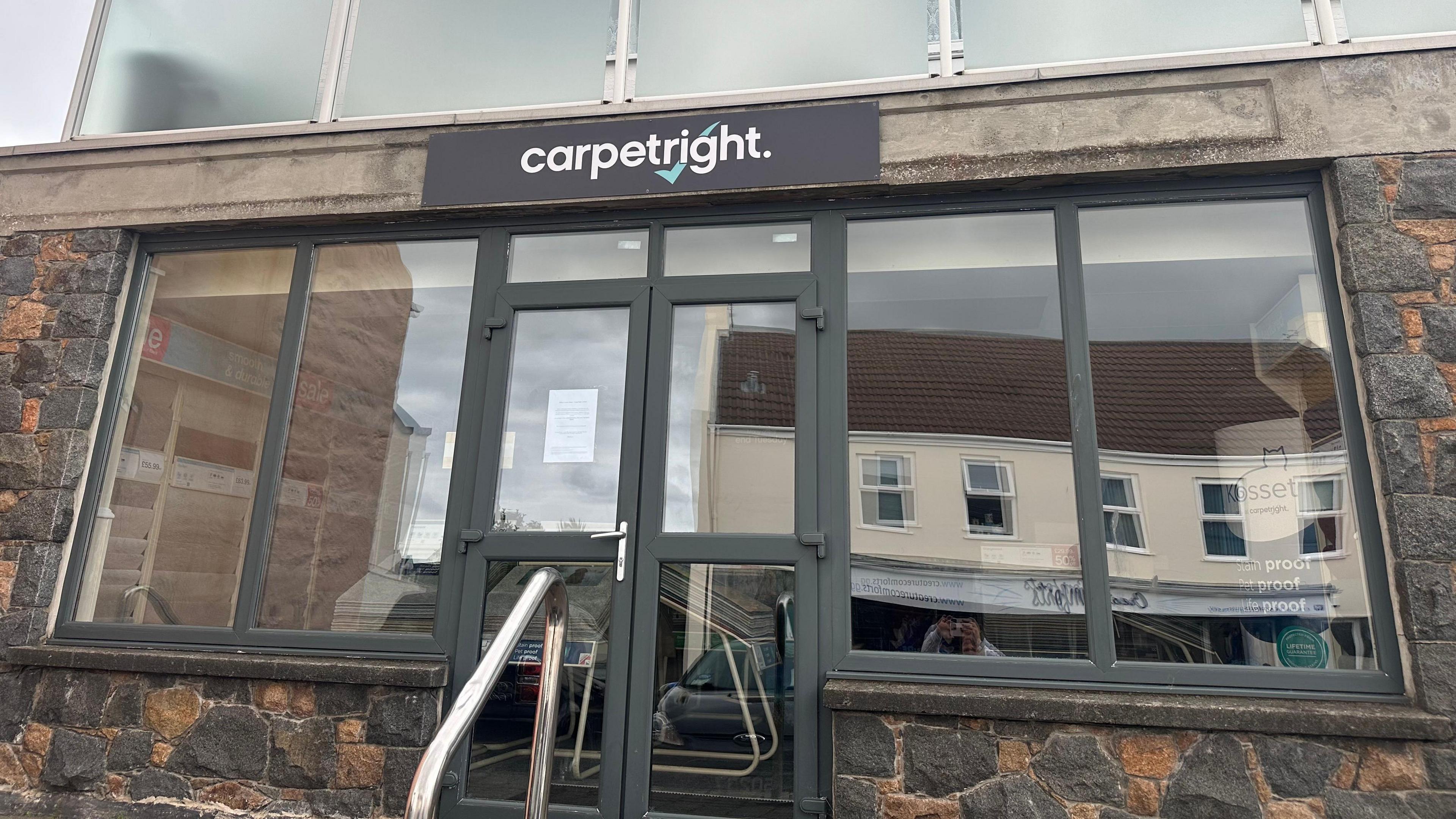 The front of Carpetright's shop in St Peter Port, Guernsey