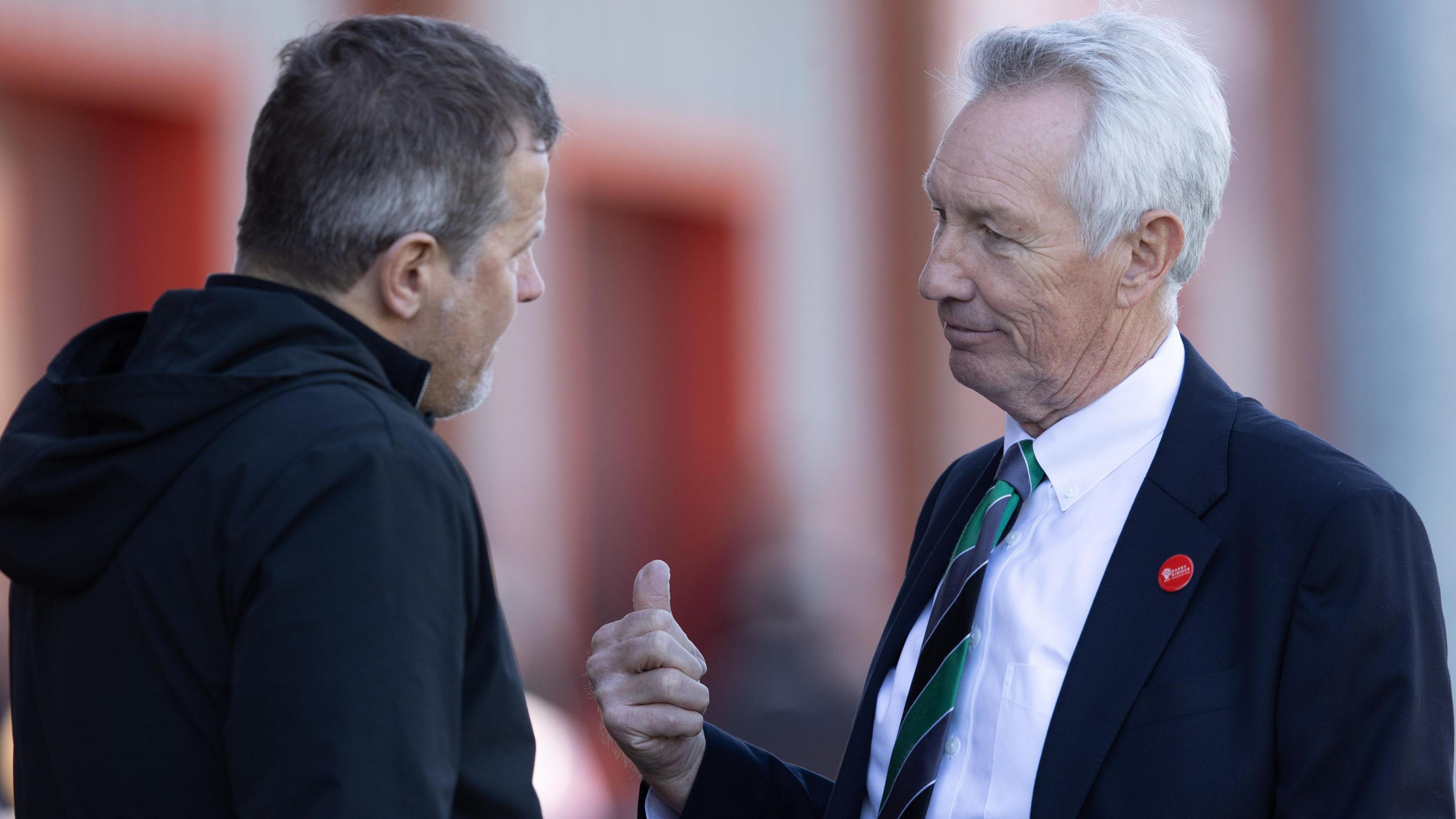 Stuart Robins, right, with Glovers boss Mark Cooper