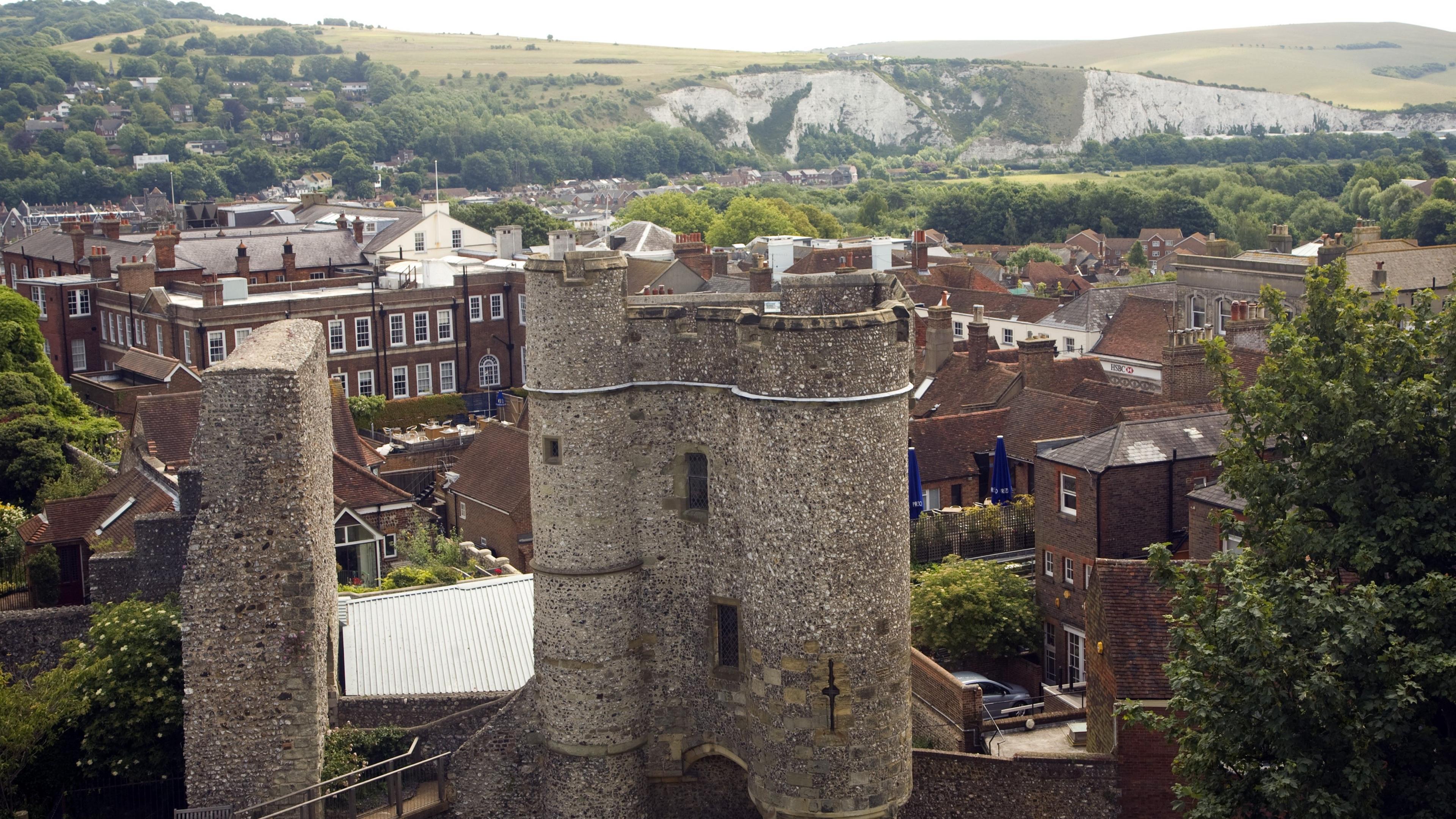 The town of Lewes, seen from the castle