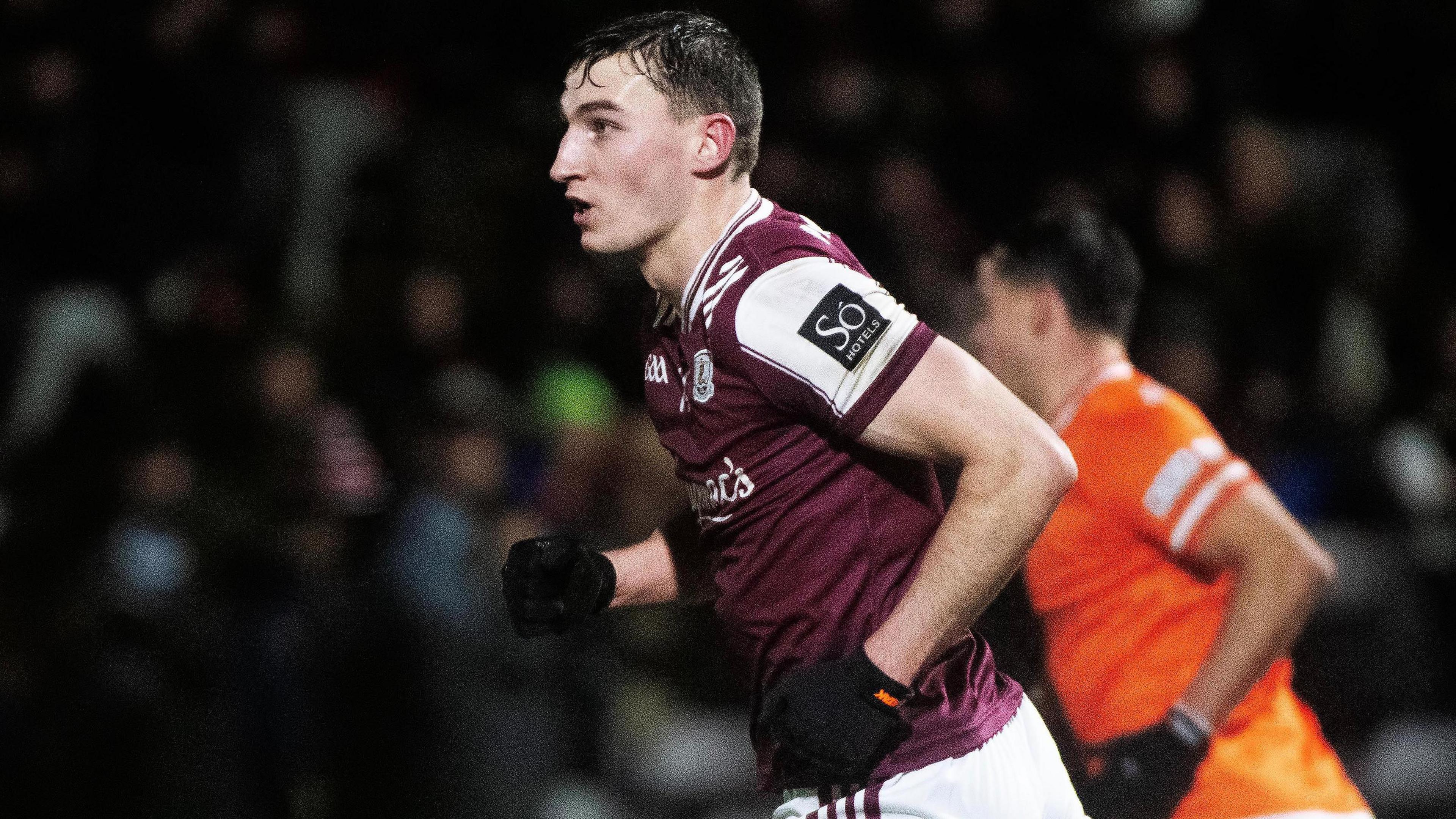 Matthew Tierney celebrates his goal from the penalty spot for Galway against Armagh at Pearse Stadium.