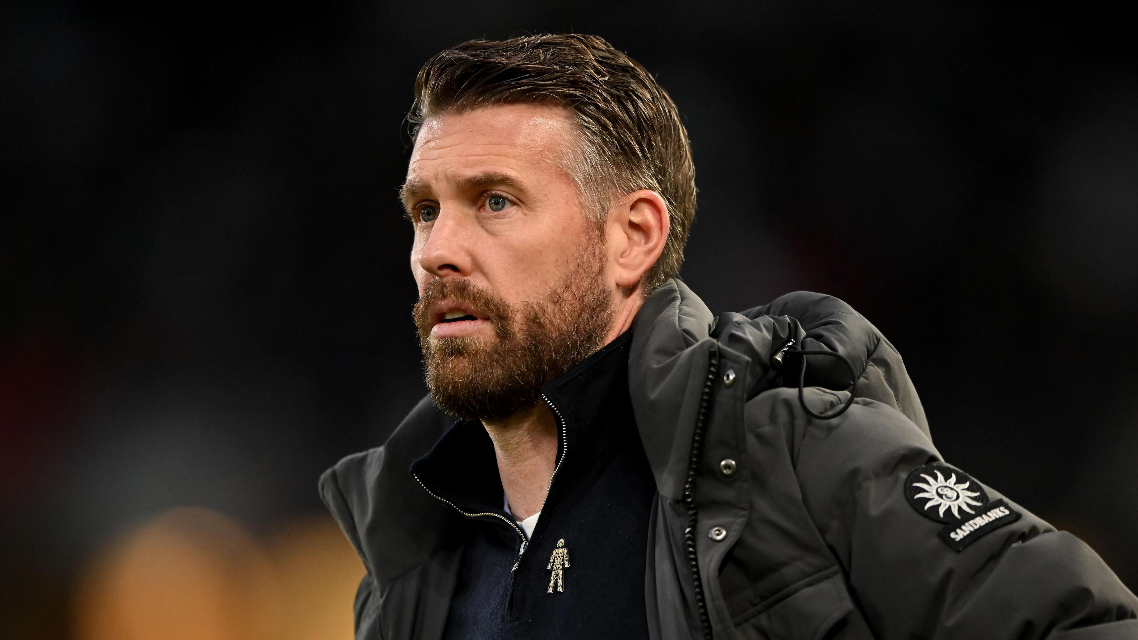 Rob Edwards on the touchline during a Luton match